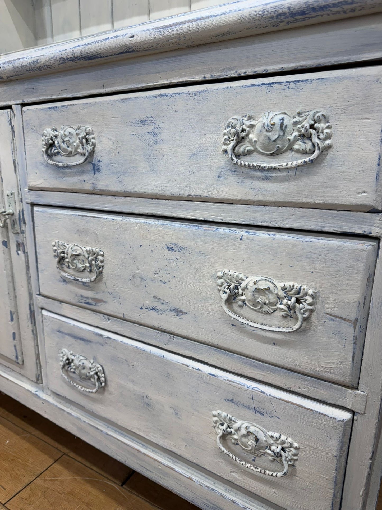 Antique Pine Display Dresser Pantry Cupboard / Kitchen Storage / Distressed