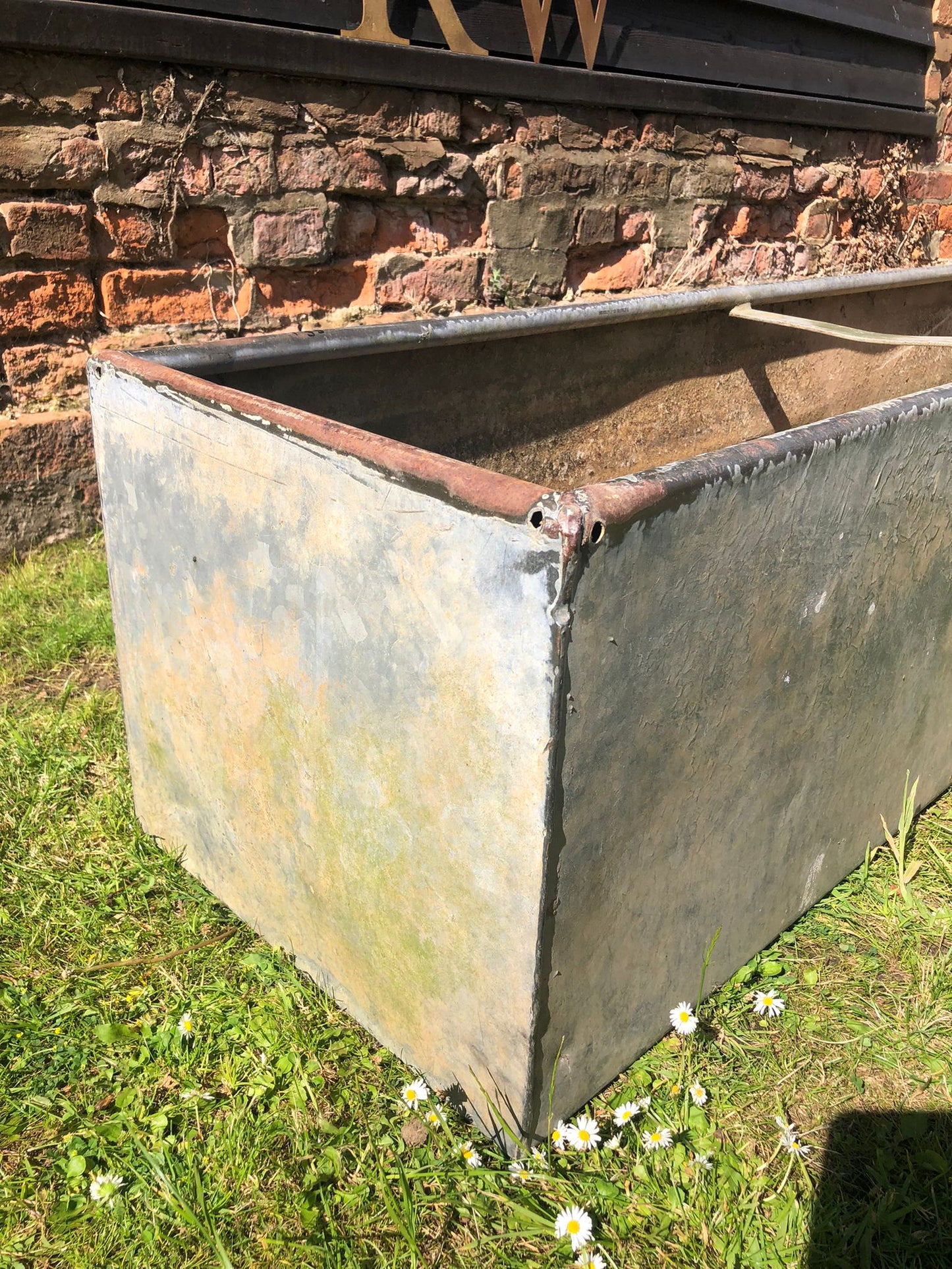 Vintage Galvanised Trough Planter / Herb Garden /Raised Bed Pond /Plant Pot F