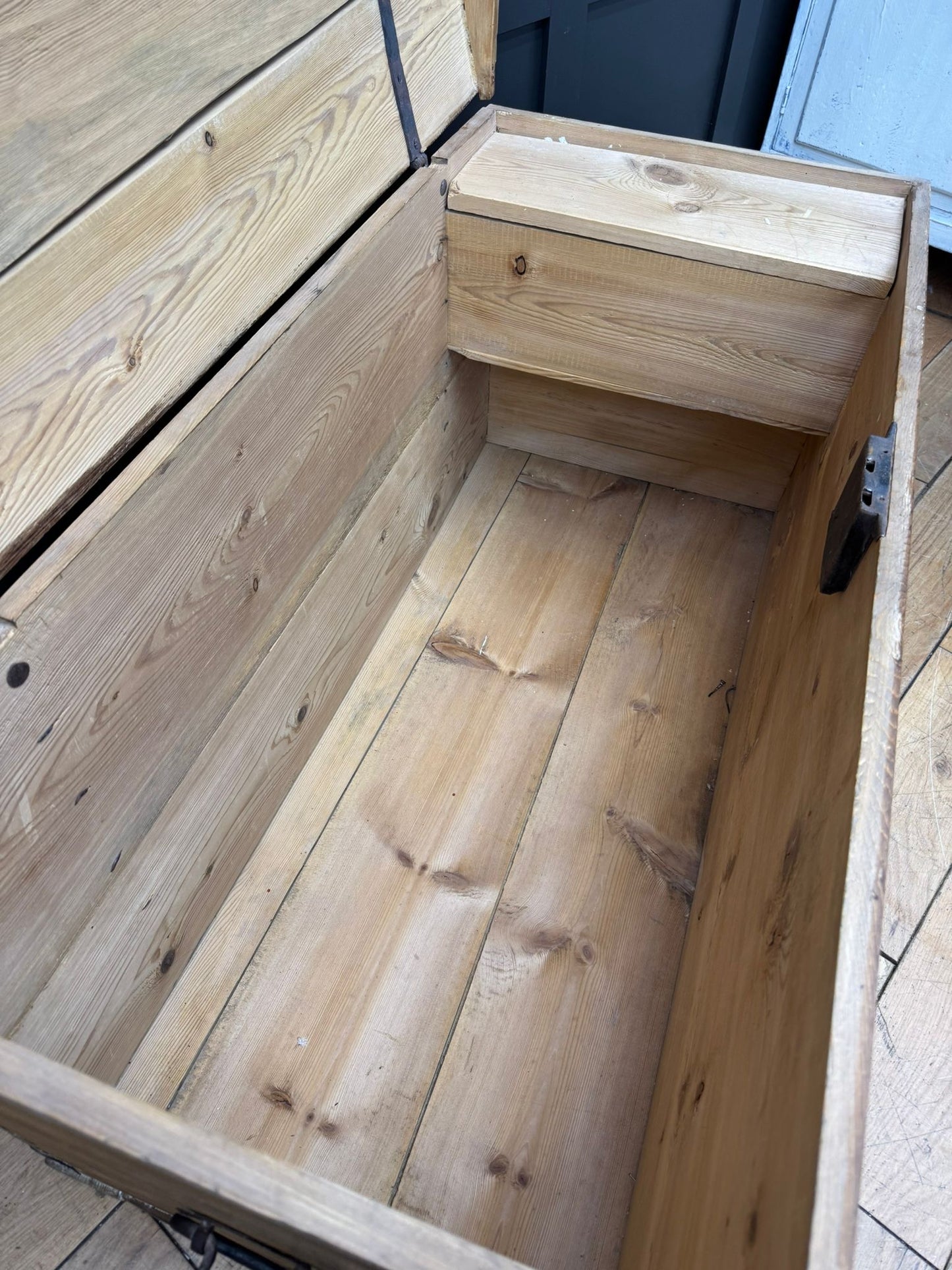Swedish Pine Domed Top Chest / Old Pine / Blanket Box / Storage Trunk