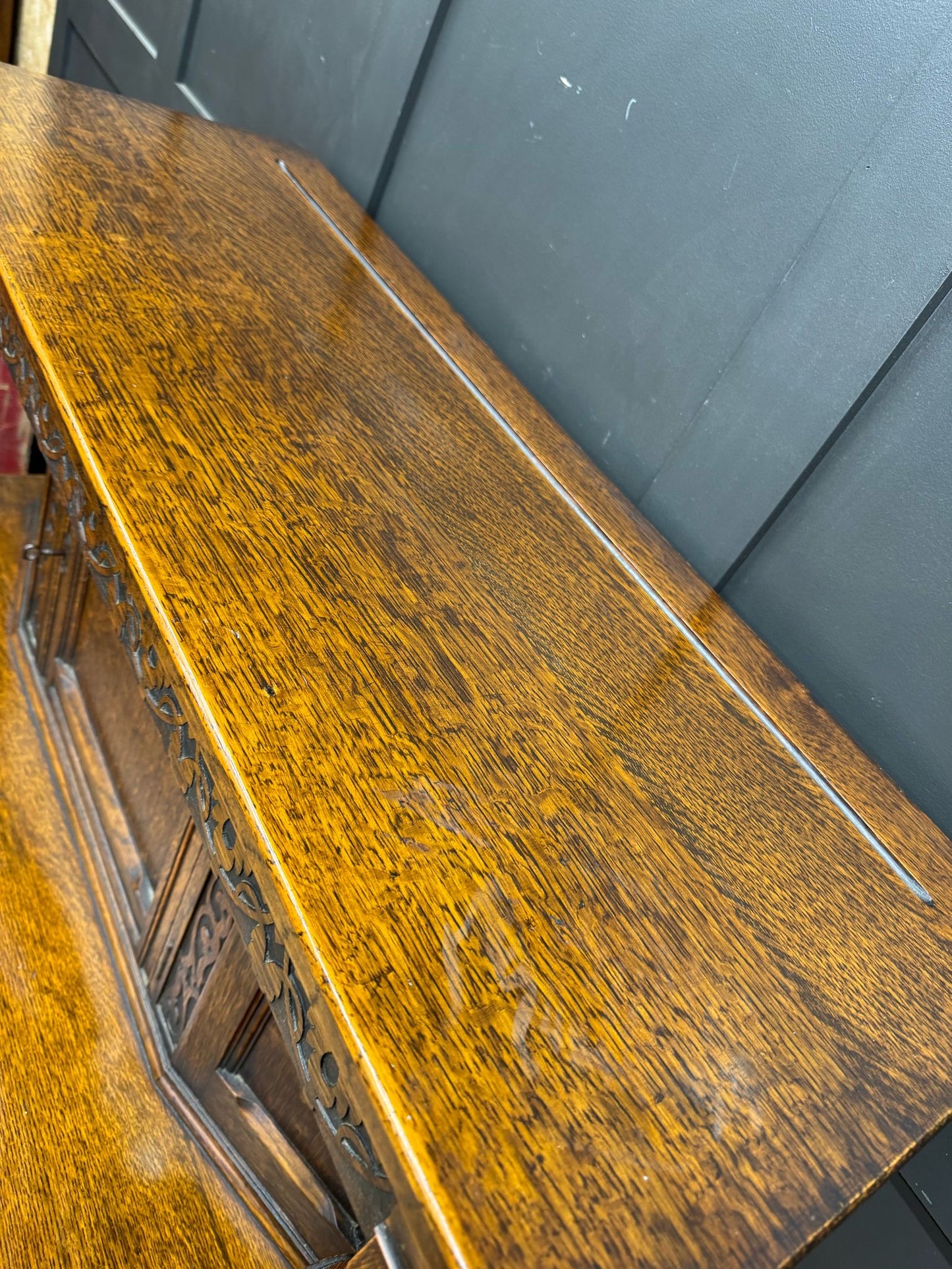Antique Oak Court Cupboard / Oak Dresser / Cocktail Bar / Oak Cabinet