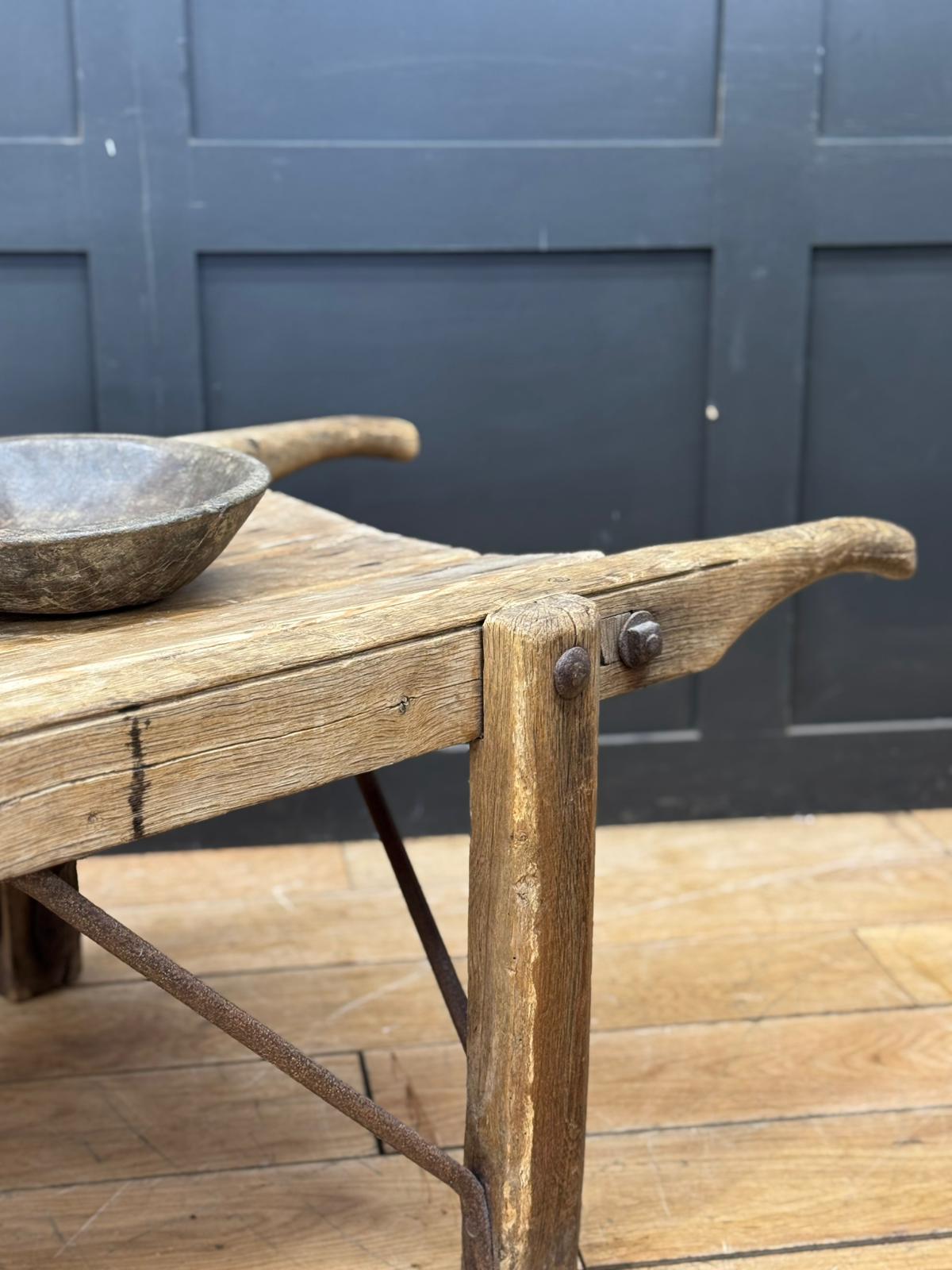 Victorian Pine Funeral Bier / Body Stretcher – Antique Rustic Coffee Table