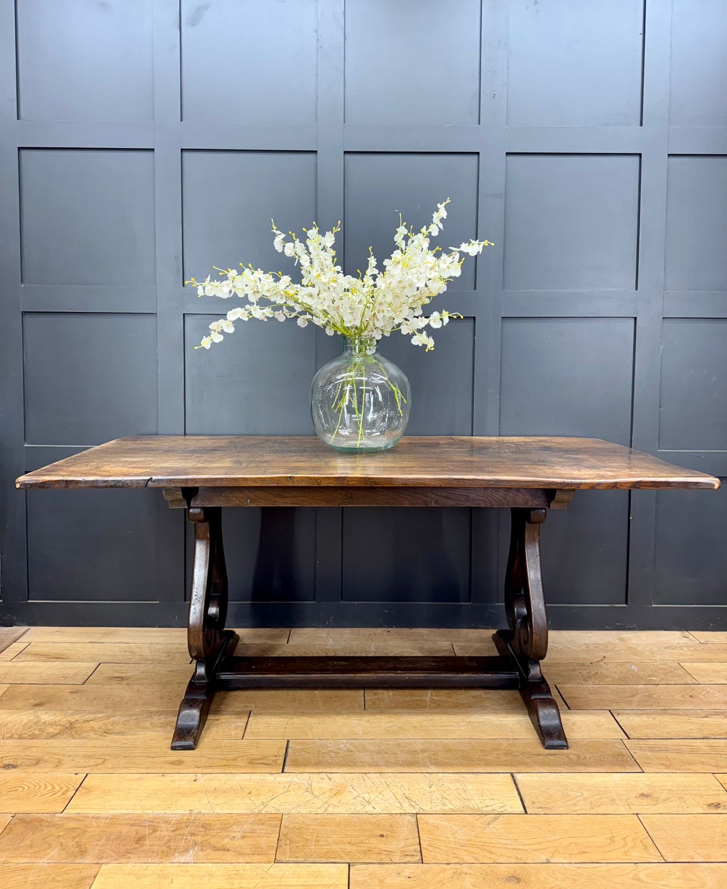 Antique Oak Farmhouse Refectory Dining Kitchen Table / By Simon Simpson Norwich