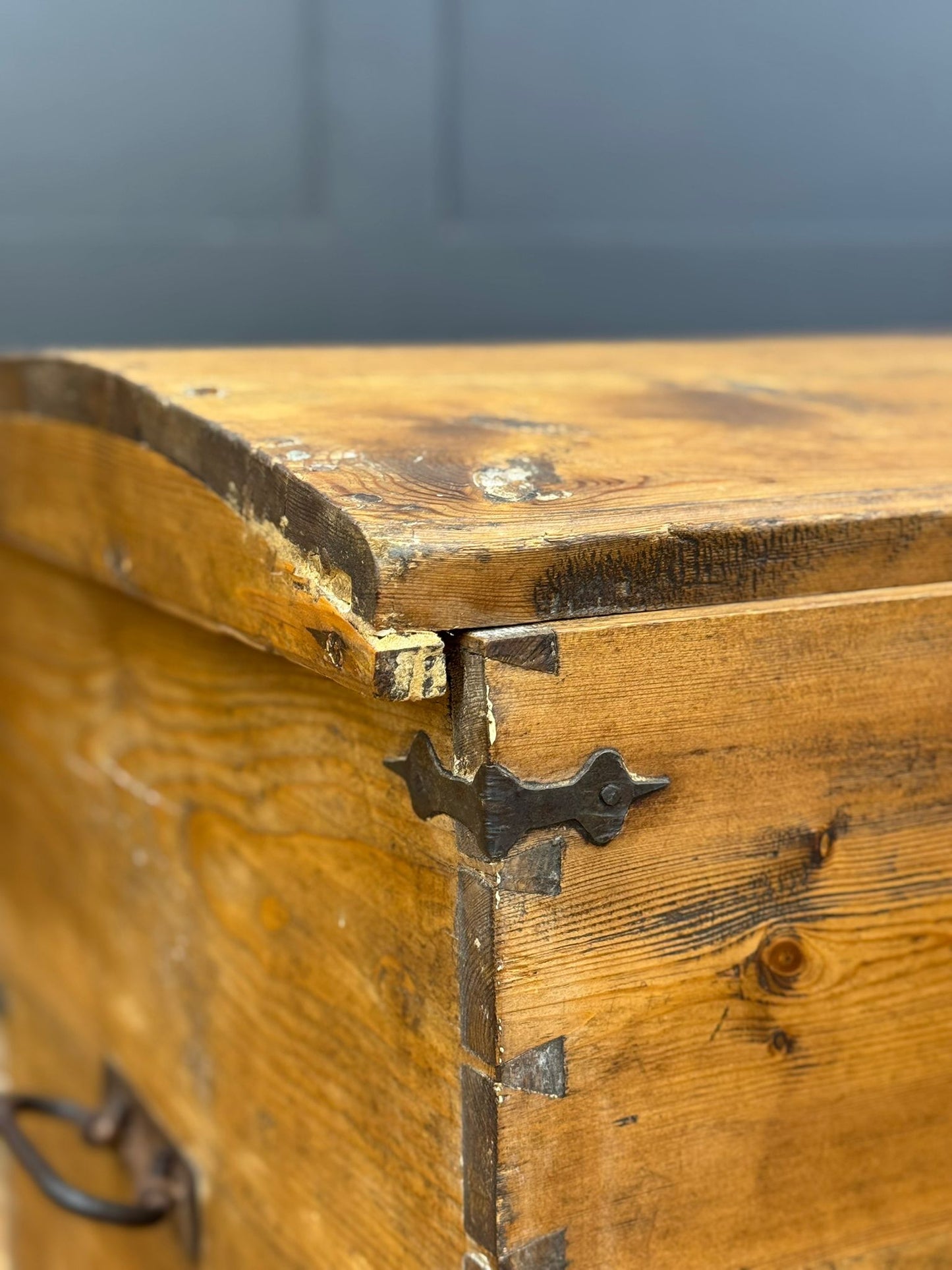 Swedish Pine Domed Top Chest / Old Pine / Blanket Box / Storage Trunk