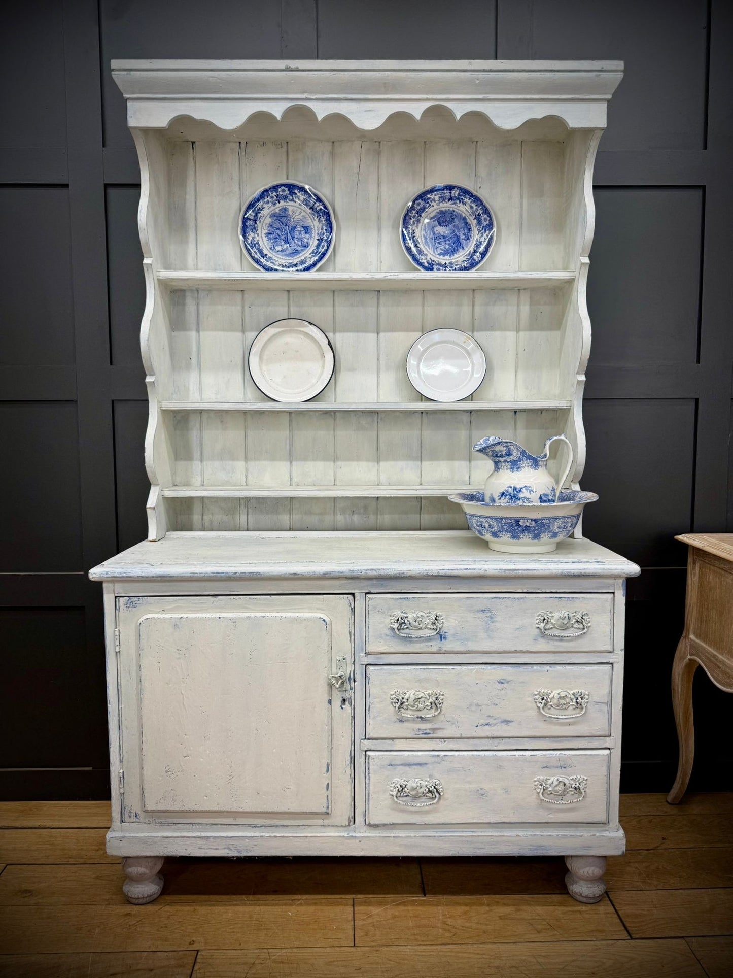 Antique Pine Display Dresser Pantry Cupboard / Kitchen Storage / Distressed