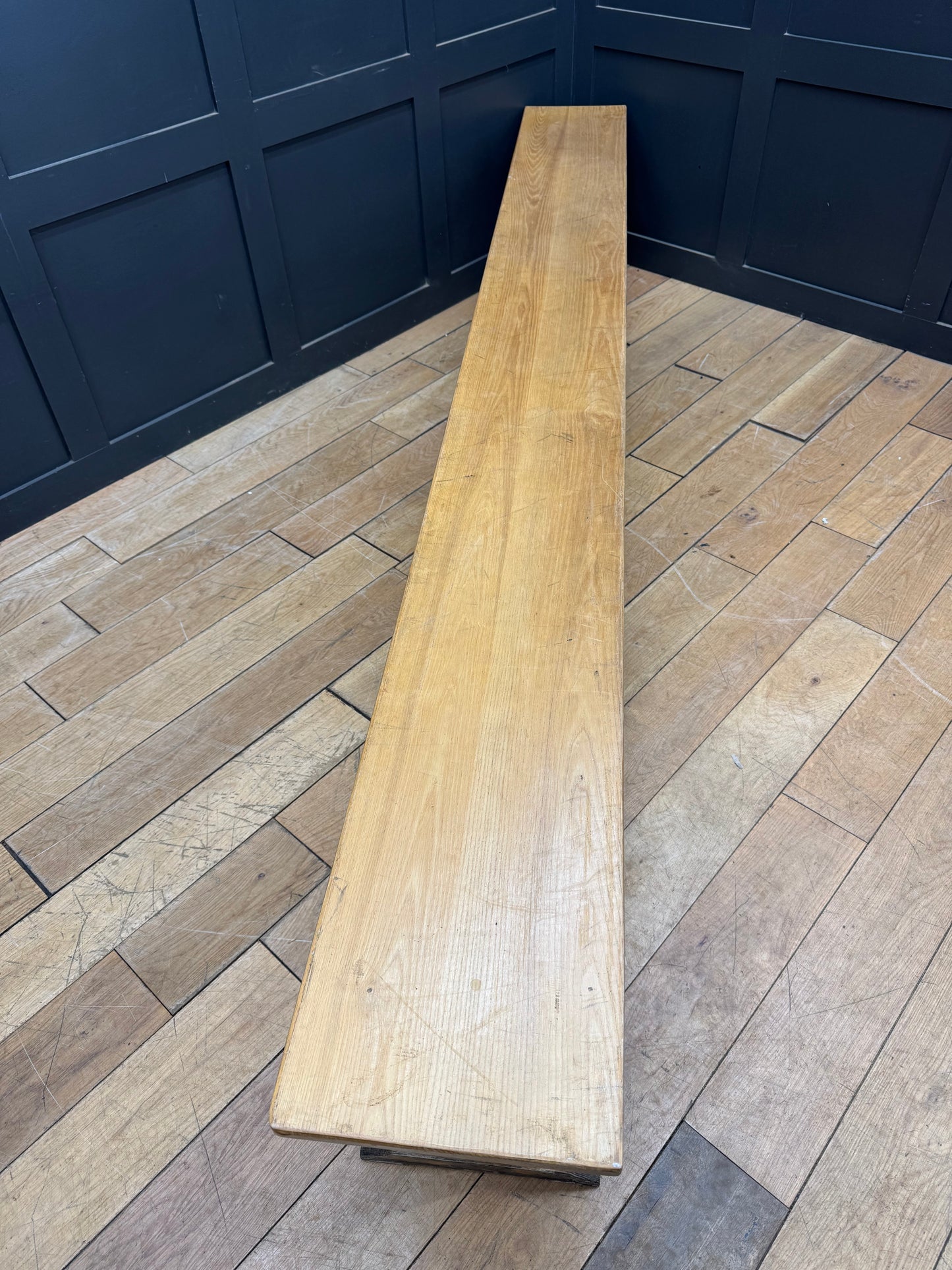 Long Vintage Oak School Bench Seat / Hallway Seating / Leys school Cambridge / B