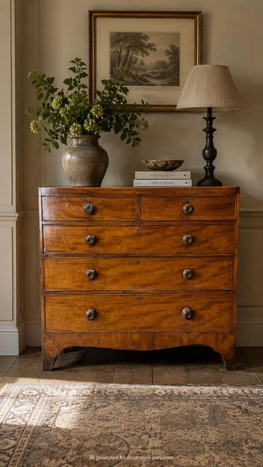 Georgian Mahogany Chest of Drawers Antique Bedroom Clothes Storage RUSTIC WAREHOUSE NORFOLK