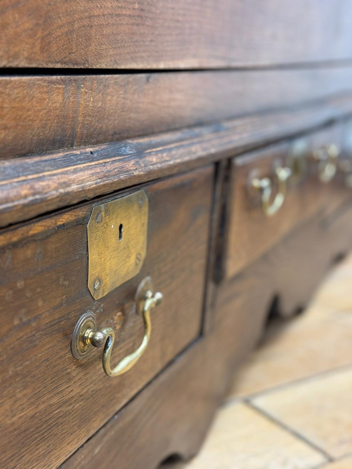 Antique Elm Oak Mule Chest Coffer – Sideboard TV Stand Storage with Drawers