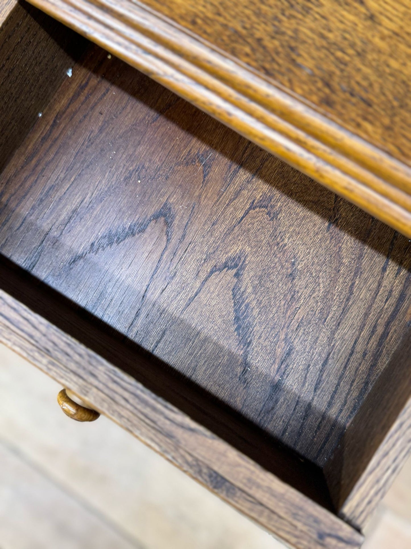 Preloved Small Slim Oak Chest Of Drawers / Bedroom Hall Storage