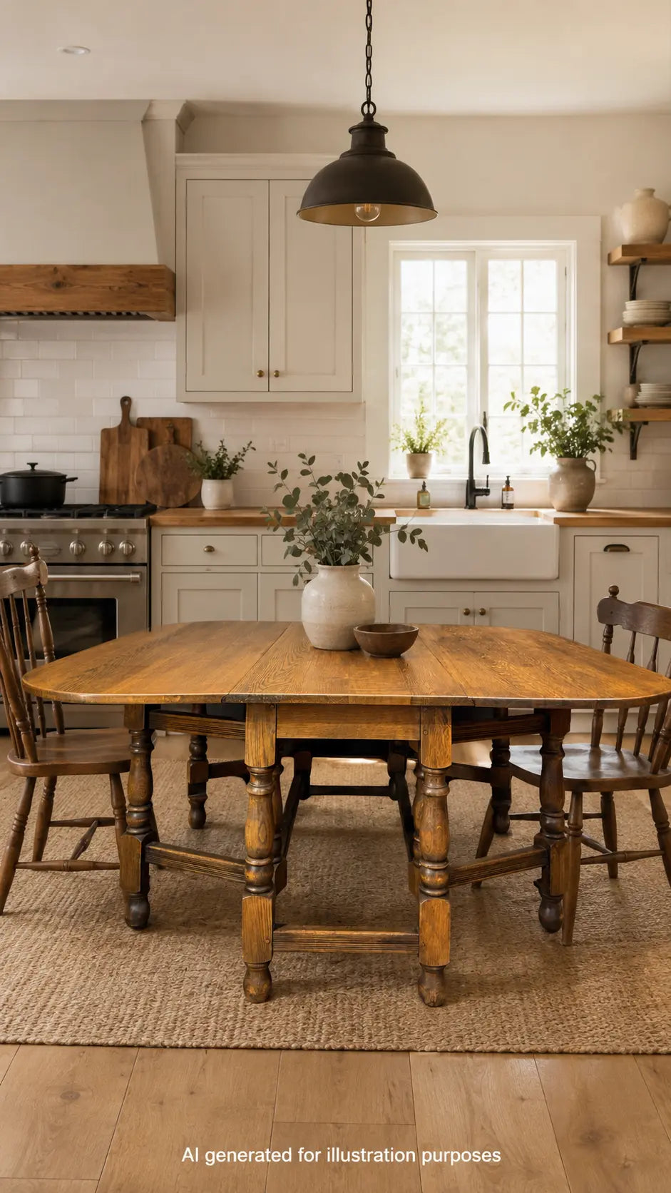 Large Solid Oak Gateleg Dining Table Drop Leaf Kitchen Table Sideboard RUSTIC WAREHOUSE NORFOLK