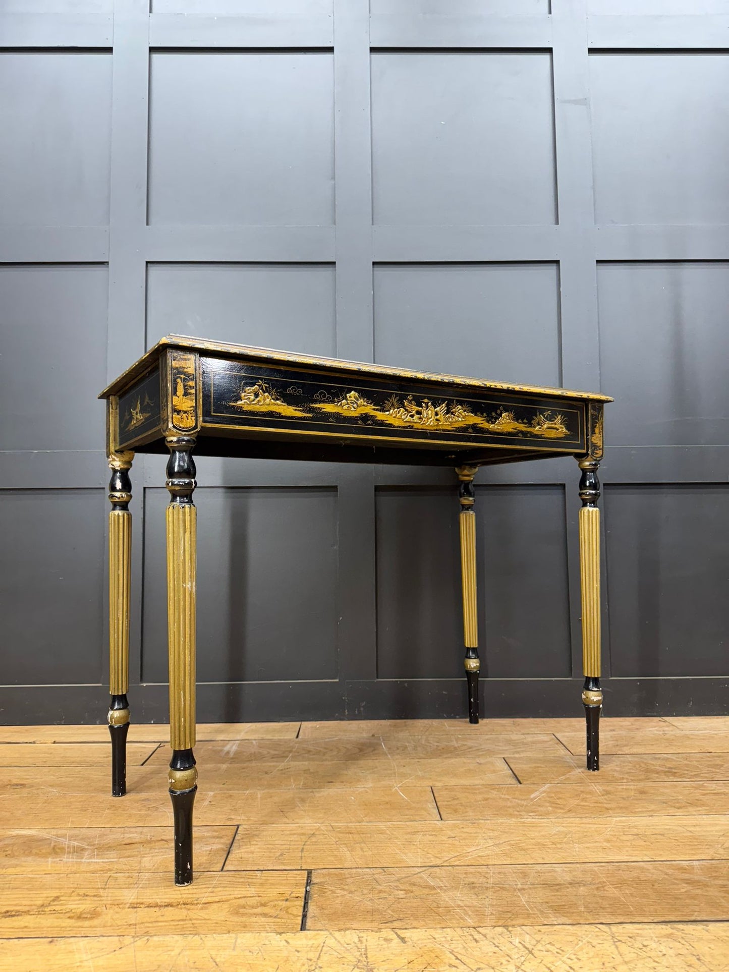 Regency Style Chinoiserie Console Table Writing Desk Hall Side Table