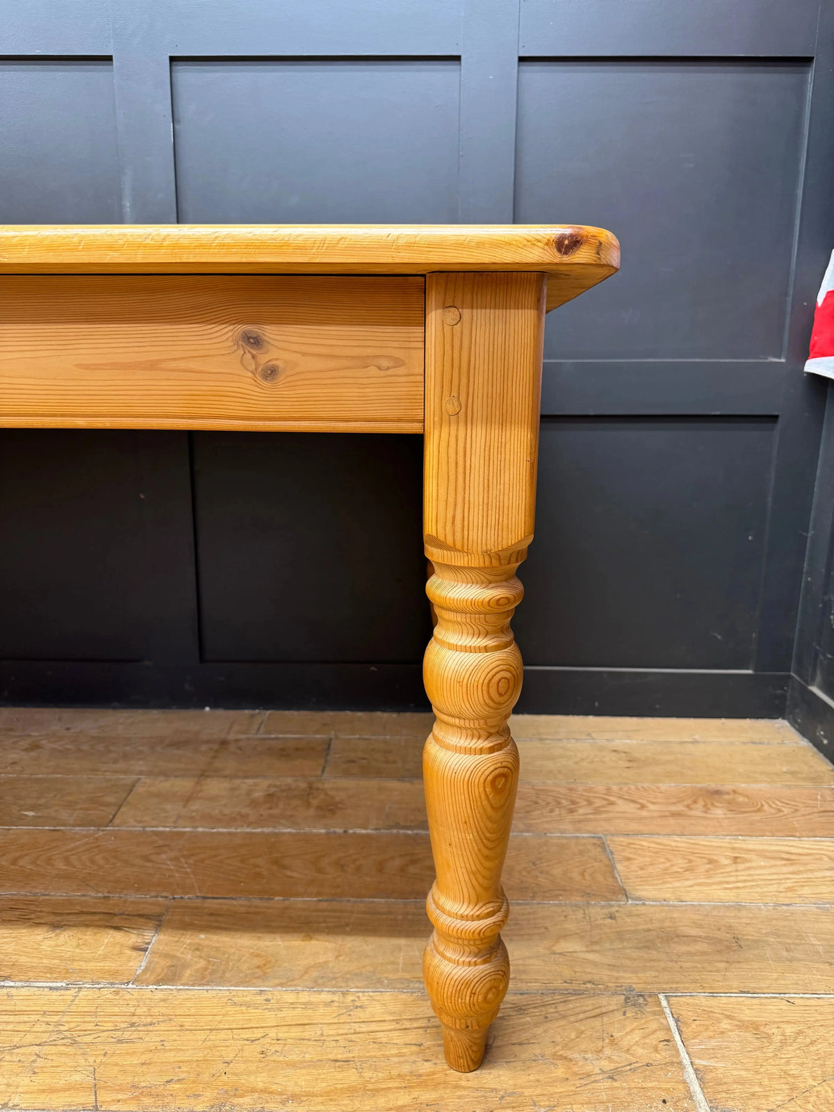 Large Vintage Solid Pine Farmhouse Dining Kitchen Table Turned Legs 183cm Rustic RUSTIC WAREHOUSE NORFOLK