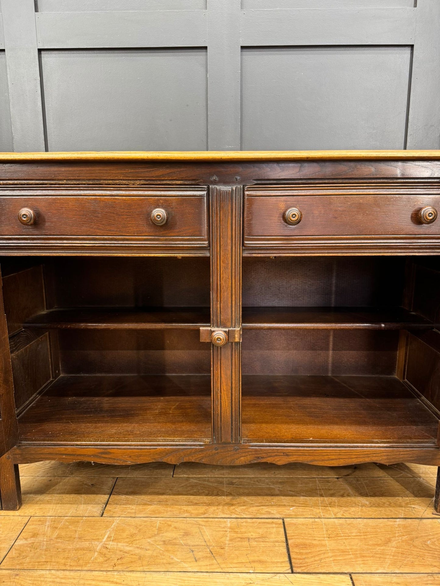 Ercol Elm Top Sideboard Cupboard Drawers Storage Vintage Retro Mid Century