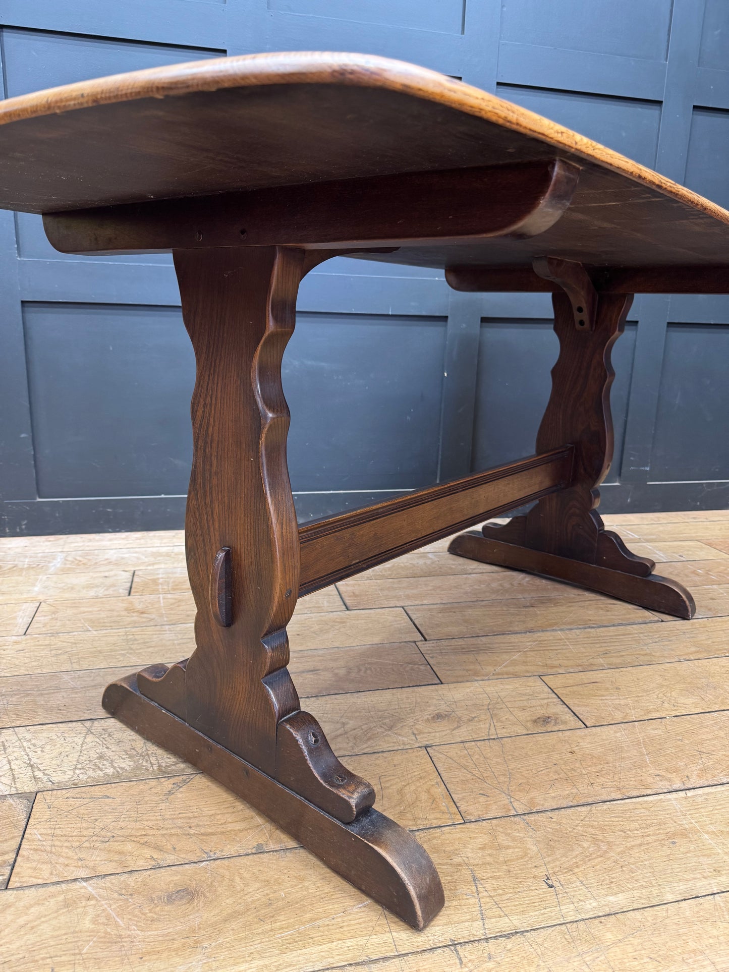 Vintage Ercol Solid Elm Refectory Dining Table – 152cm, Kitchen Table