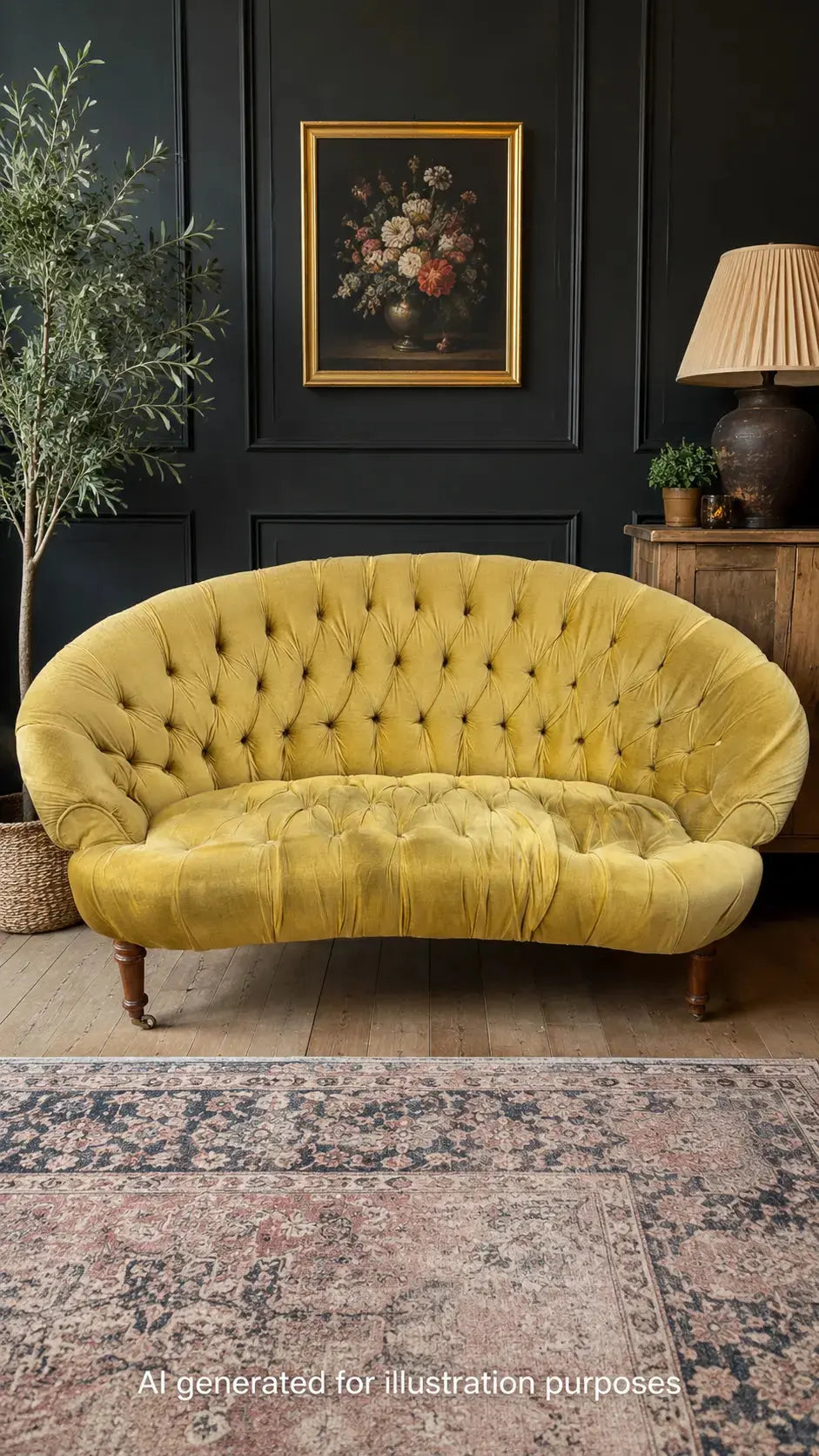 Victorian Style Button Back Sofa Settee Couch 2 Seater Dralon Castors Clam Back RUSTIC WAREHOUSE NORFOLK