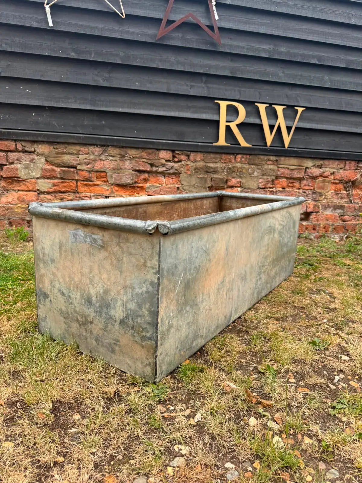 Rustic Galvanised Trough Garden Planter / Raised Bed Flower Plant Tree Pot T7