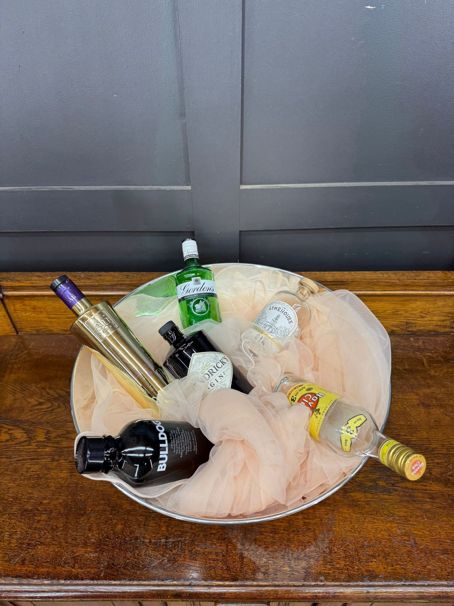 Large Polished Metal Punch Bowl on Pedestal – Barware / Party Decor