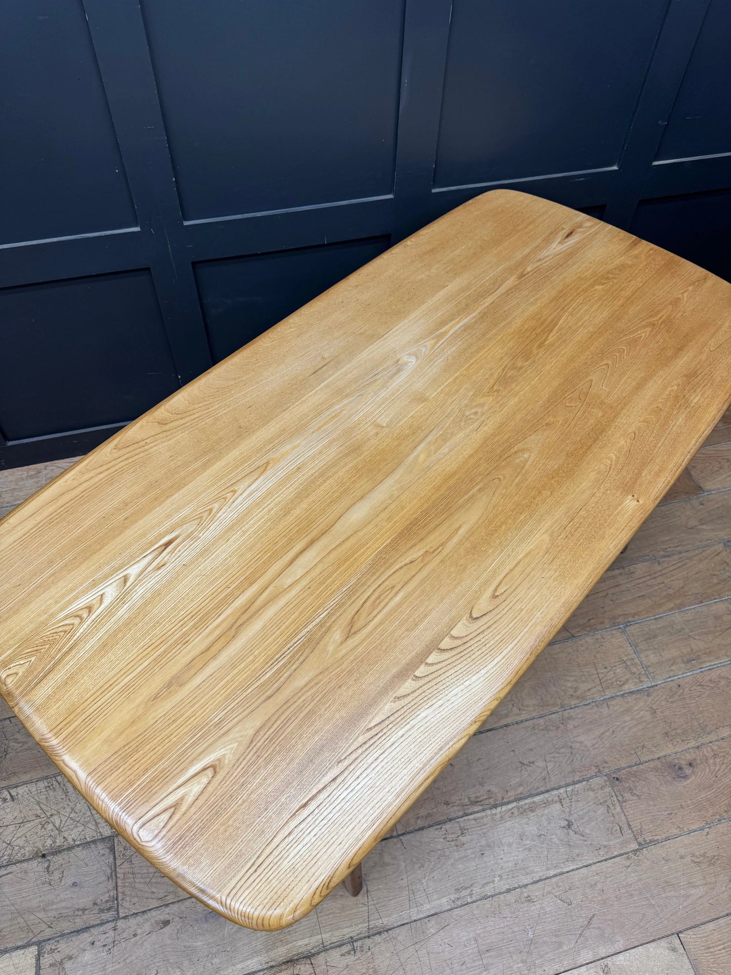Vintage Ercol Plank Table Retro Kitchen Dining Table Blonde Elm Mid Century