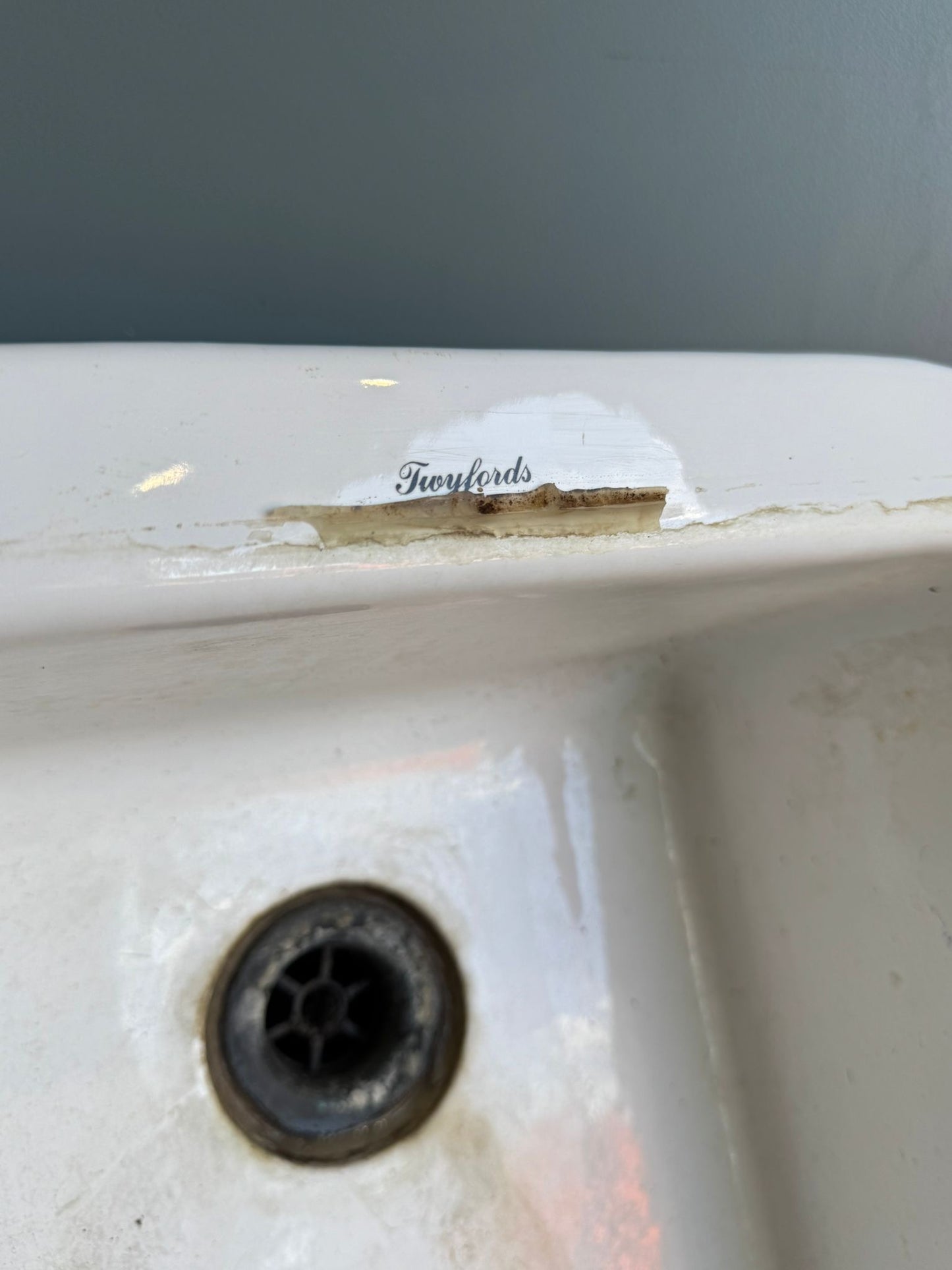 Vintage Twyfords Rectangular Sink – Reclaimed Ceramic Basin 64cm Utility/Lab