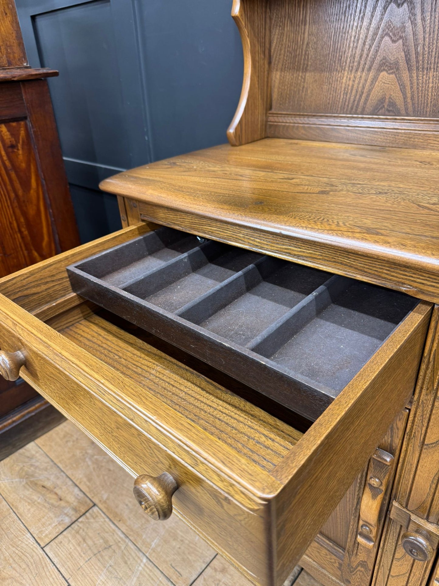 Vintage Ercol Dresser/ Elm Cabinet / Welsh Dresser /Cocktail Display Cupboard