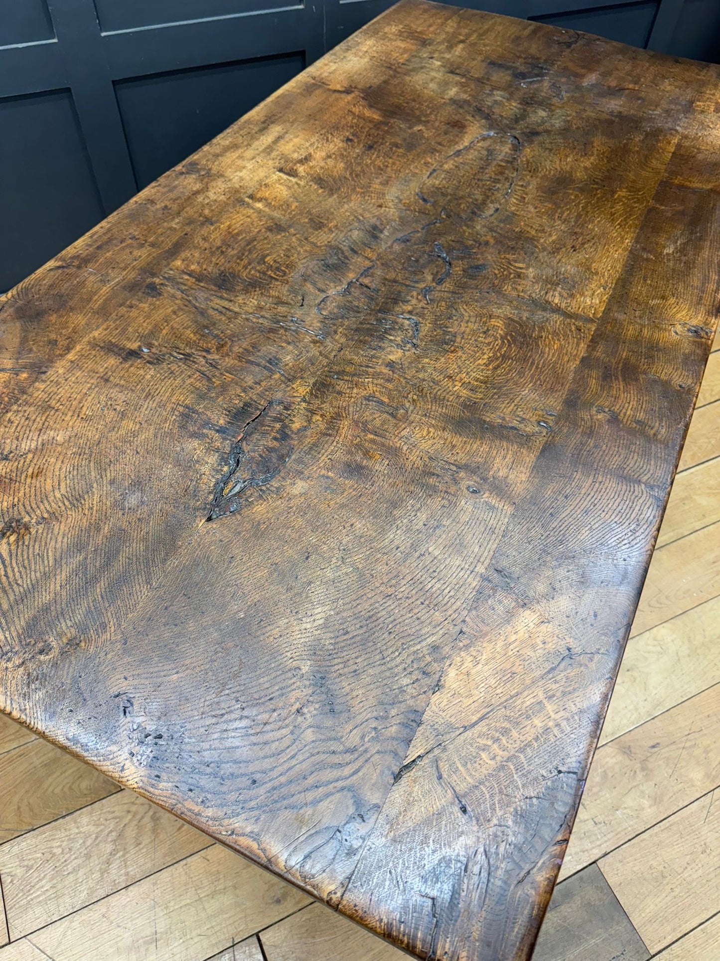Antique Oak Farmhouse Refectory Dining Kitchen Table / By Simon Simpson Norwich