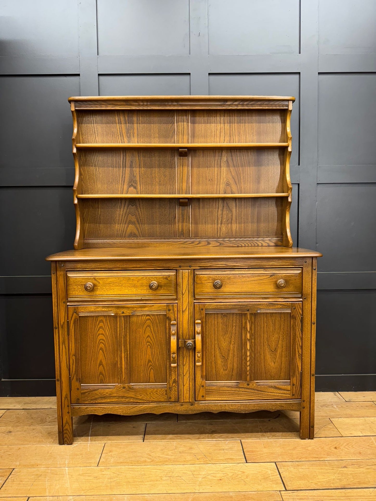 Vintage Ercol Dresser/ Elm Cabinet / Welsh Dresser /Cocktail Display Cupboard