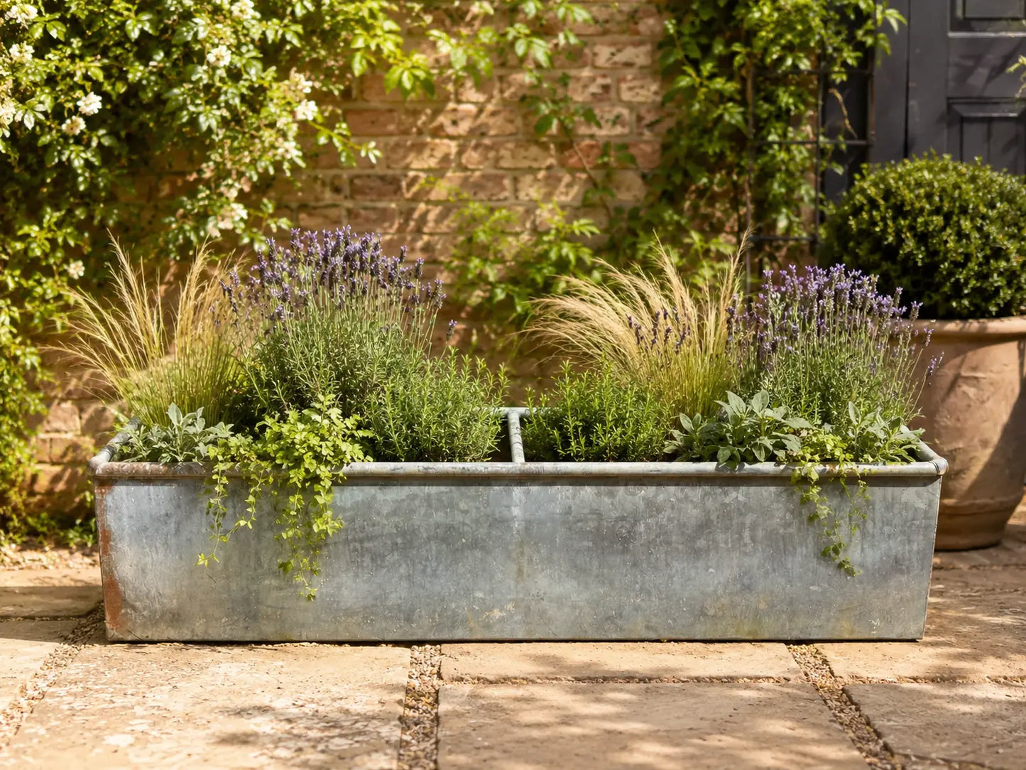 Reclaimed Galvanised Trough Large Planter / Raised Flower Bed Plant Tree Pot T6