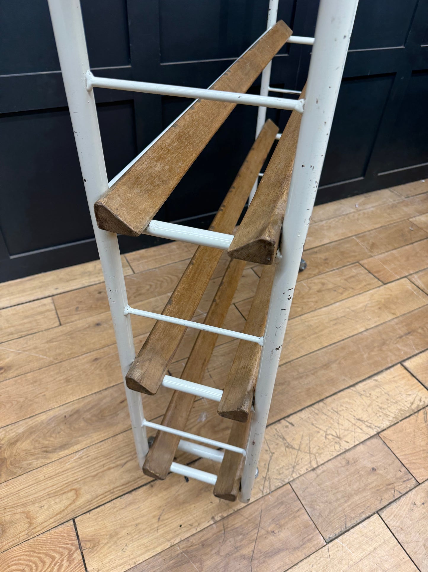 Vintage Industrial French Bakers Trolley Boulangerie Shoe Rack - Shop Display A