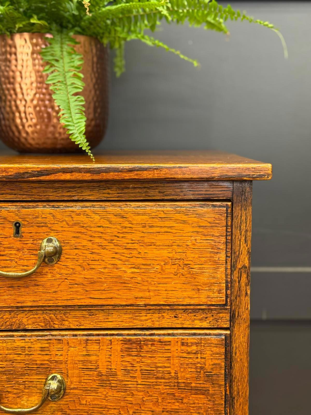 Waring & Gillows Solid Oak Chest of Drawers – Antique Bedroom Storage