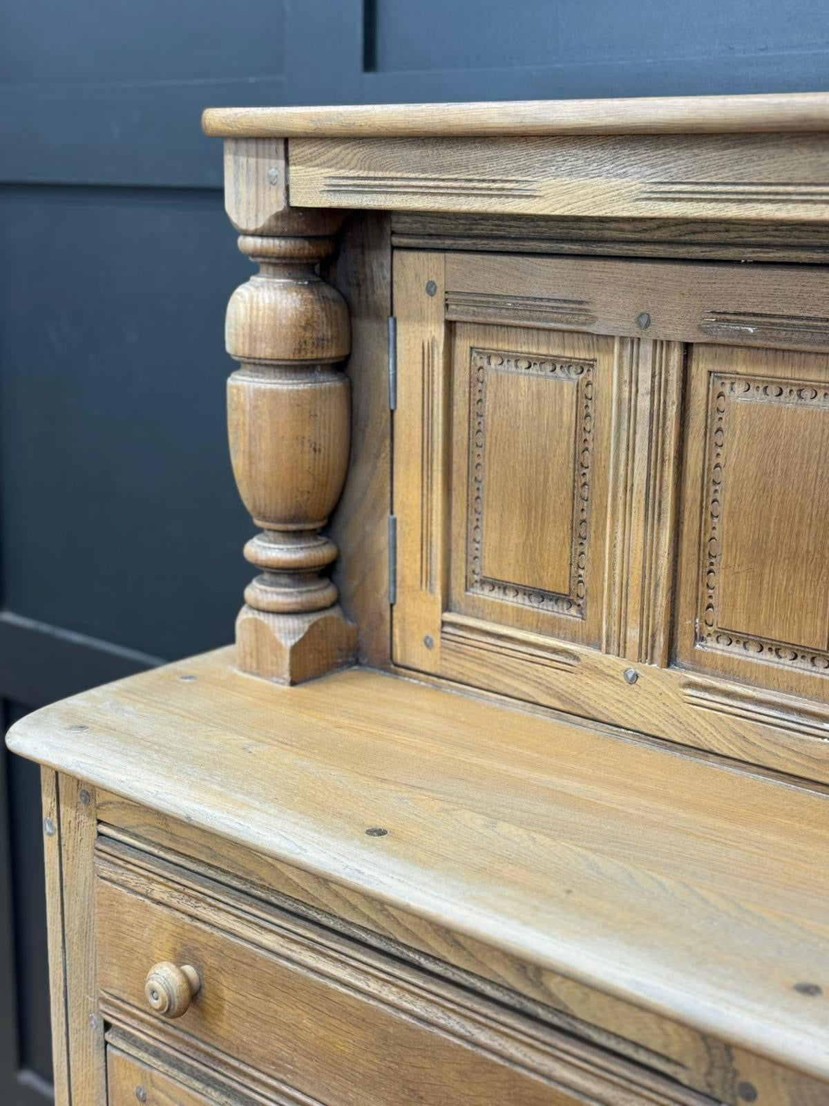 Vintage Ercol Court Cupboard – Stripped & Waxed Sideboard Cabinet / Home Bar