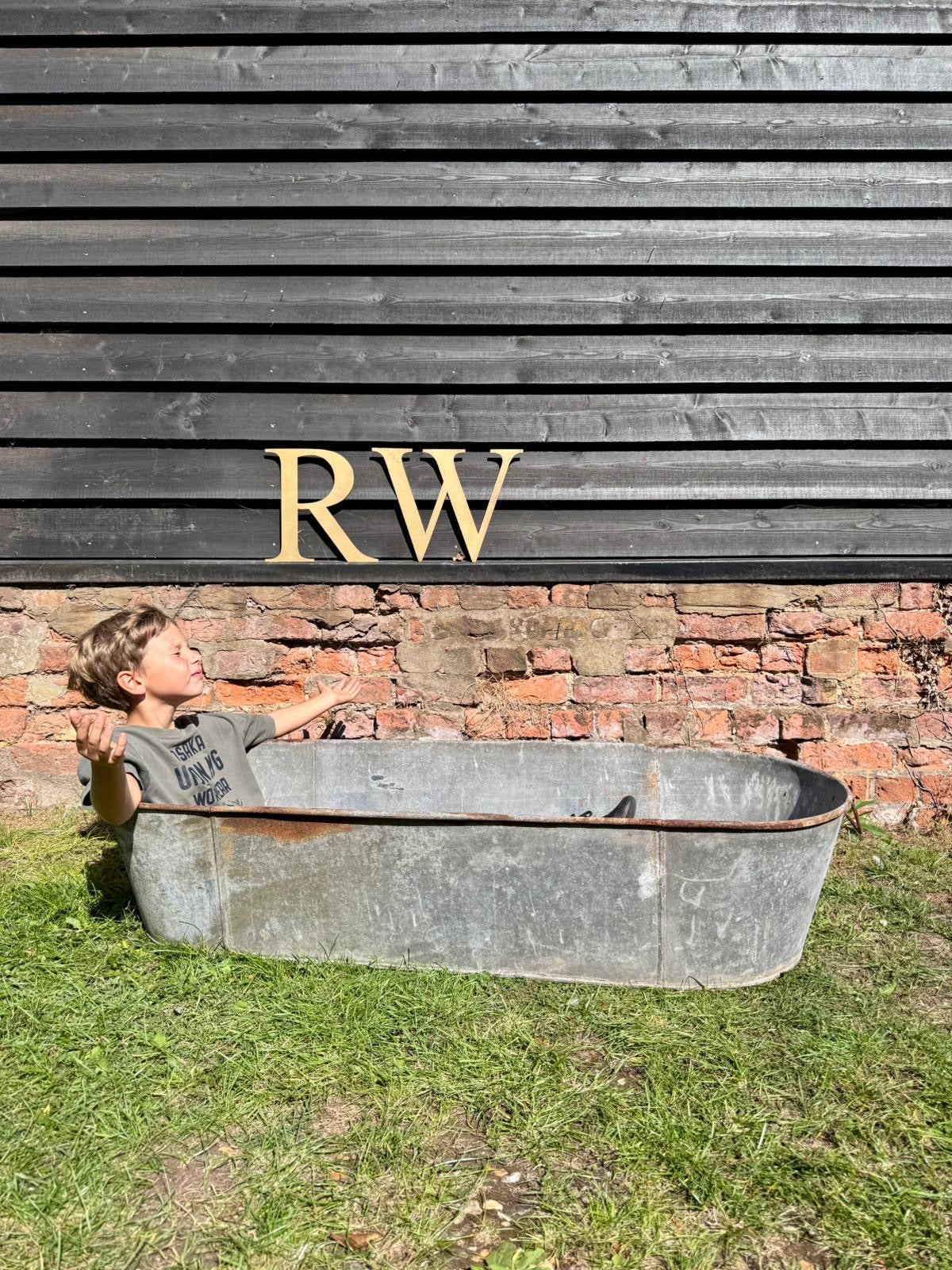 Vintage Galvanised Water Trough Planter Pond Bath / Lavender Planter Plant Pot