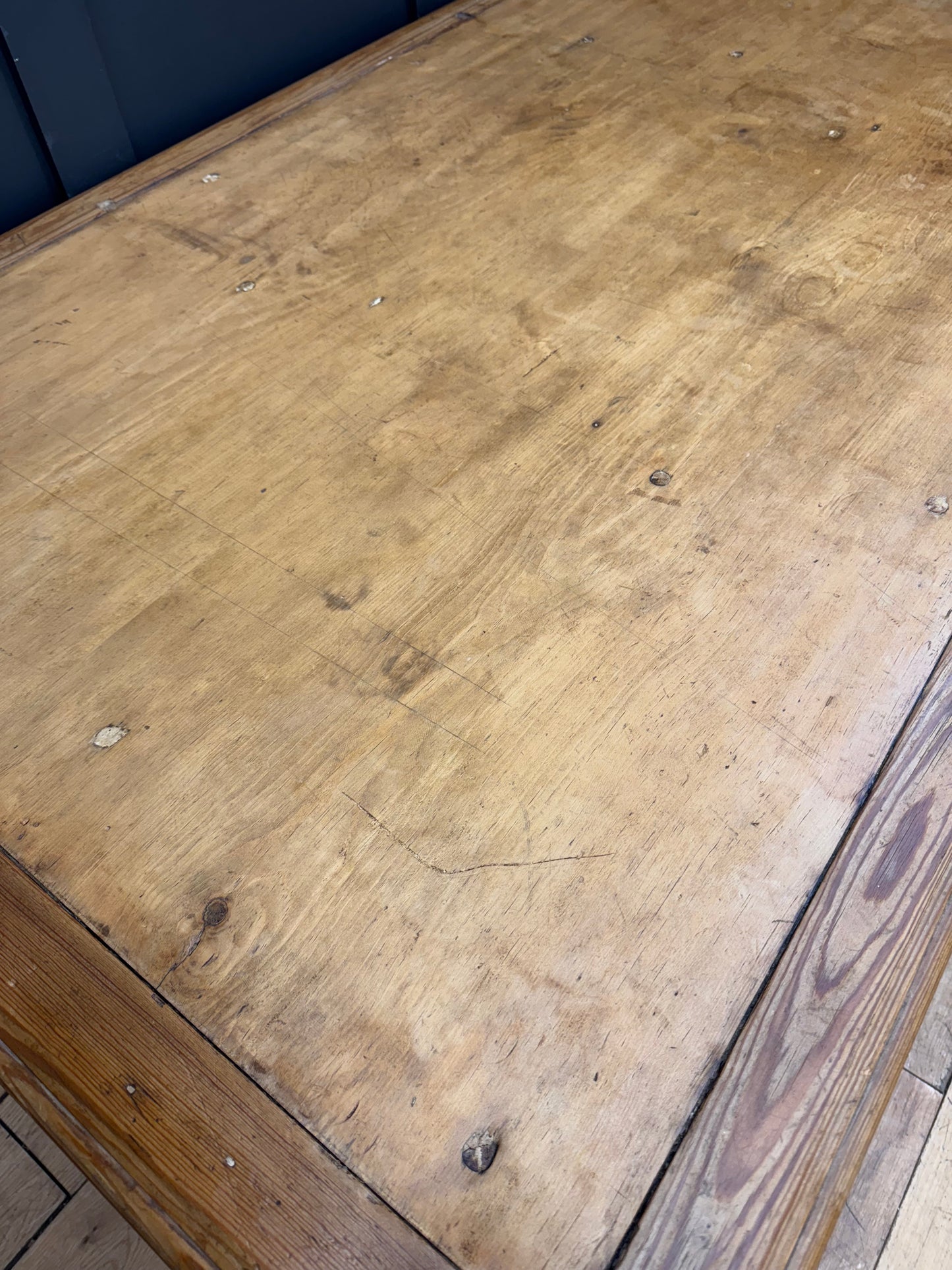 Antique Large Pitch Pine Partners Desk/ Writing Desk / Double Sided Desk / Table