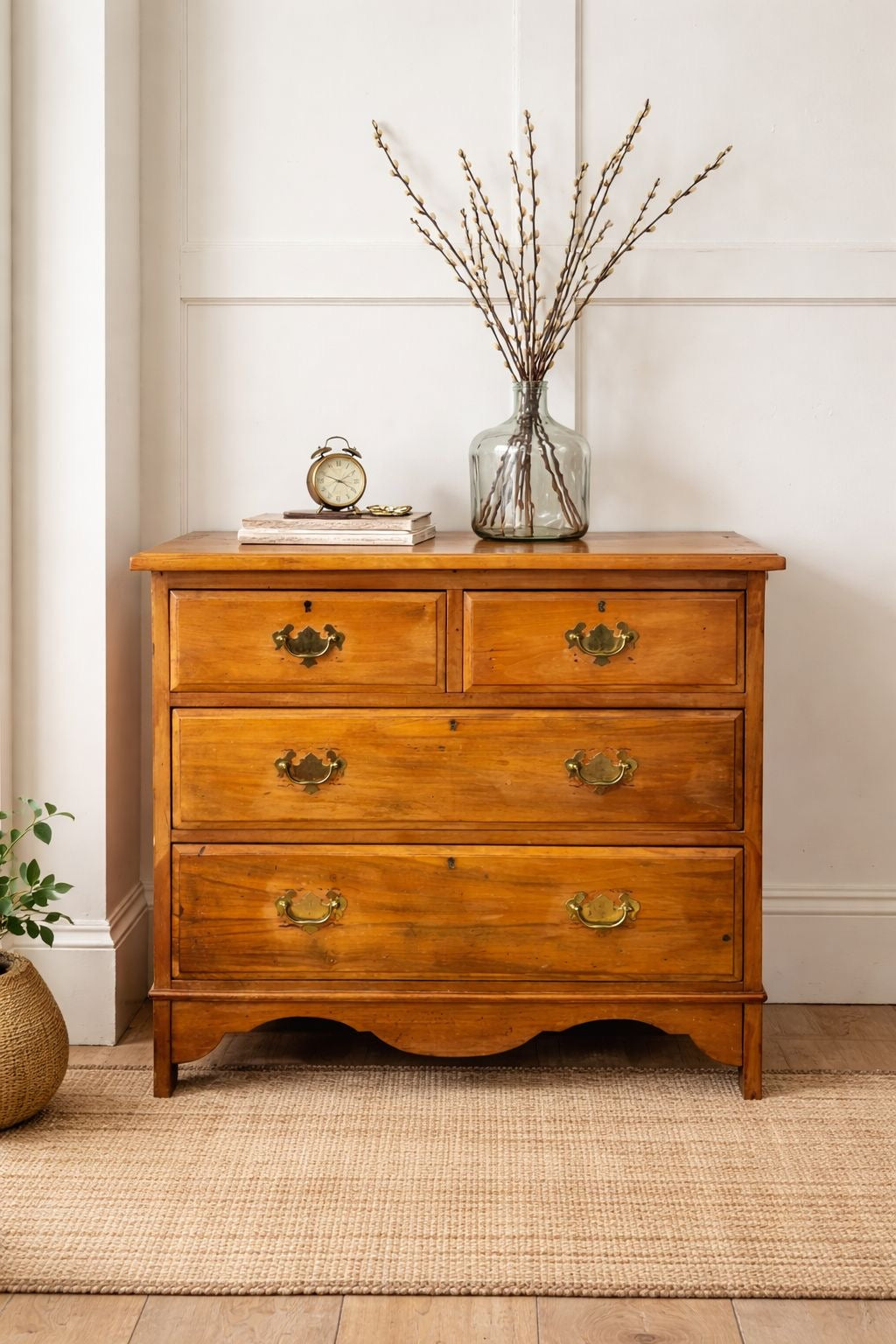 Edwardian Satin Walnut Chest of Drawers – Bedroom Storage
