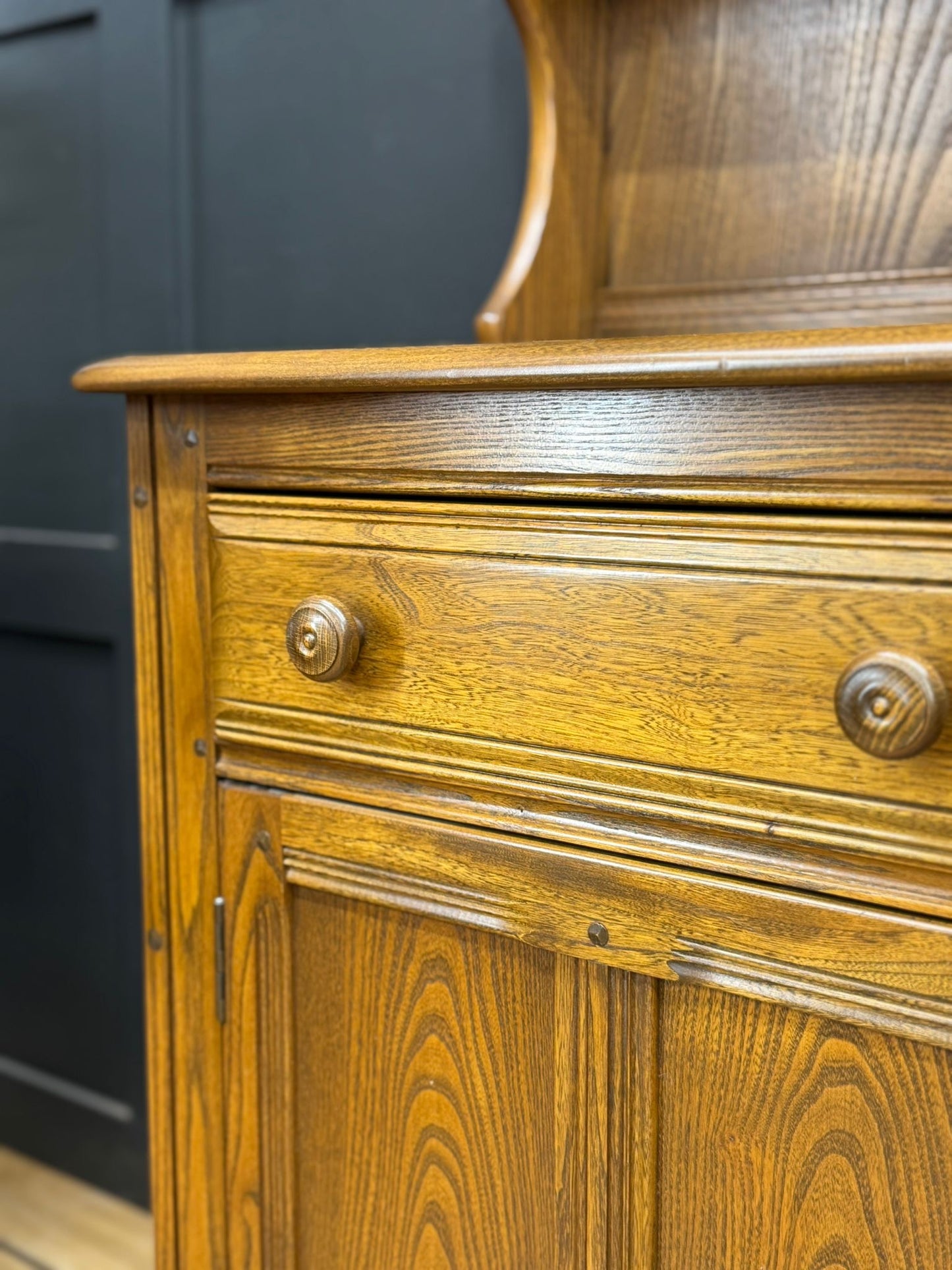 Vintage Ercol Dresser/ Elm Cabinet / Welsh Dresser /Cocktail Display Cupboard