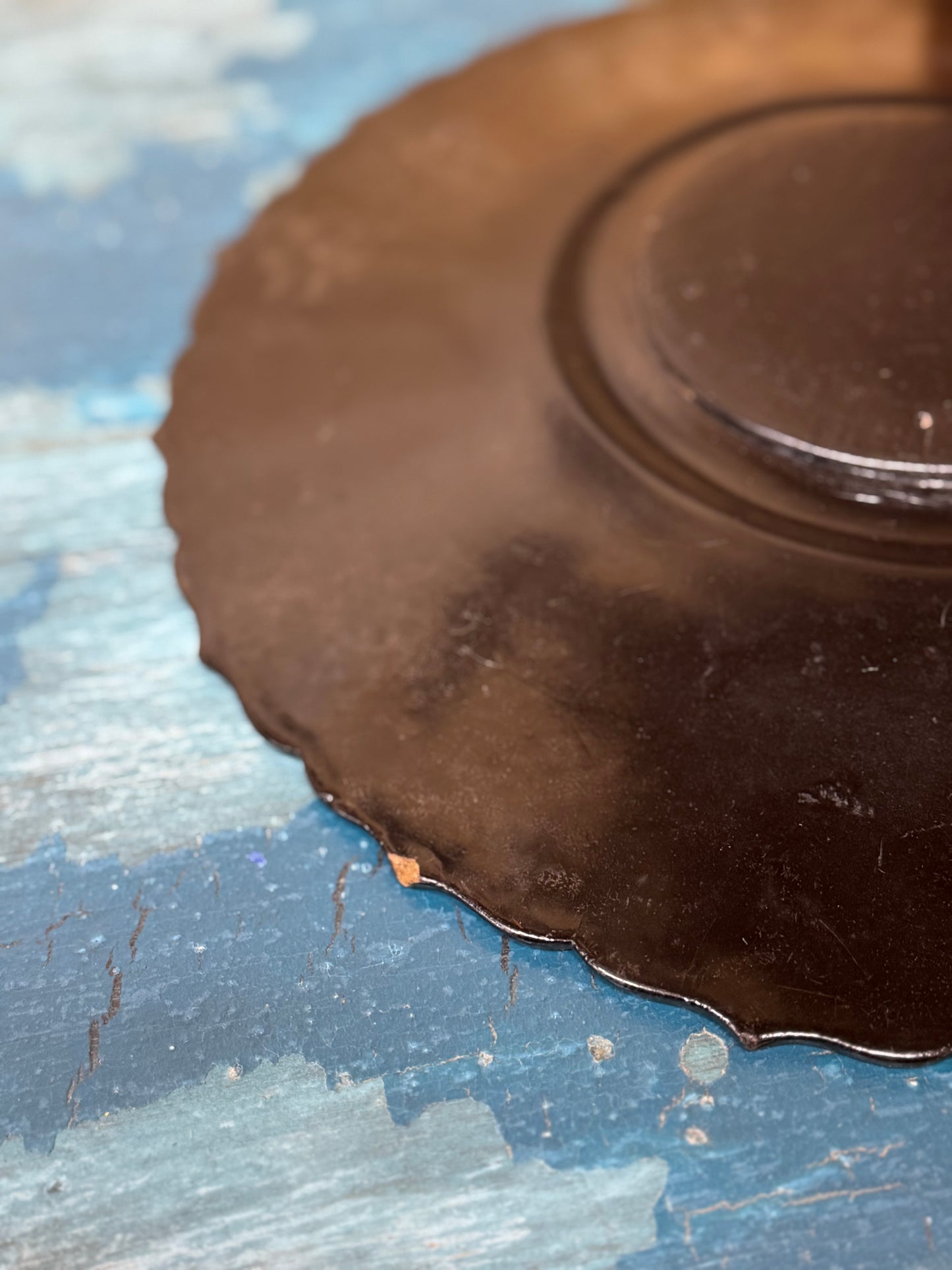 Antique 19th.C Papier-Mâché Lacquered Chinese Tray Plate Bowl / Chinoiserie C