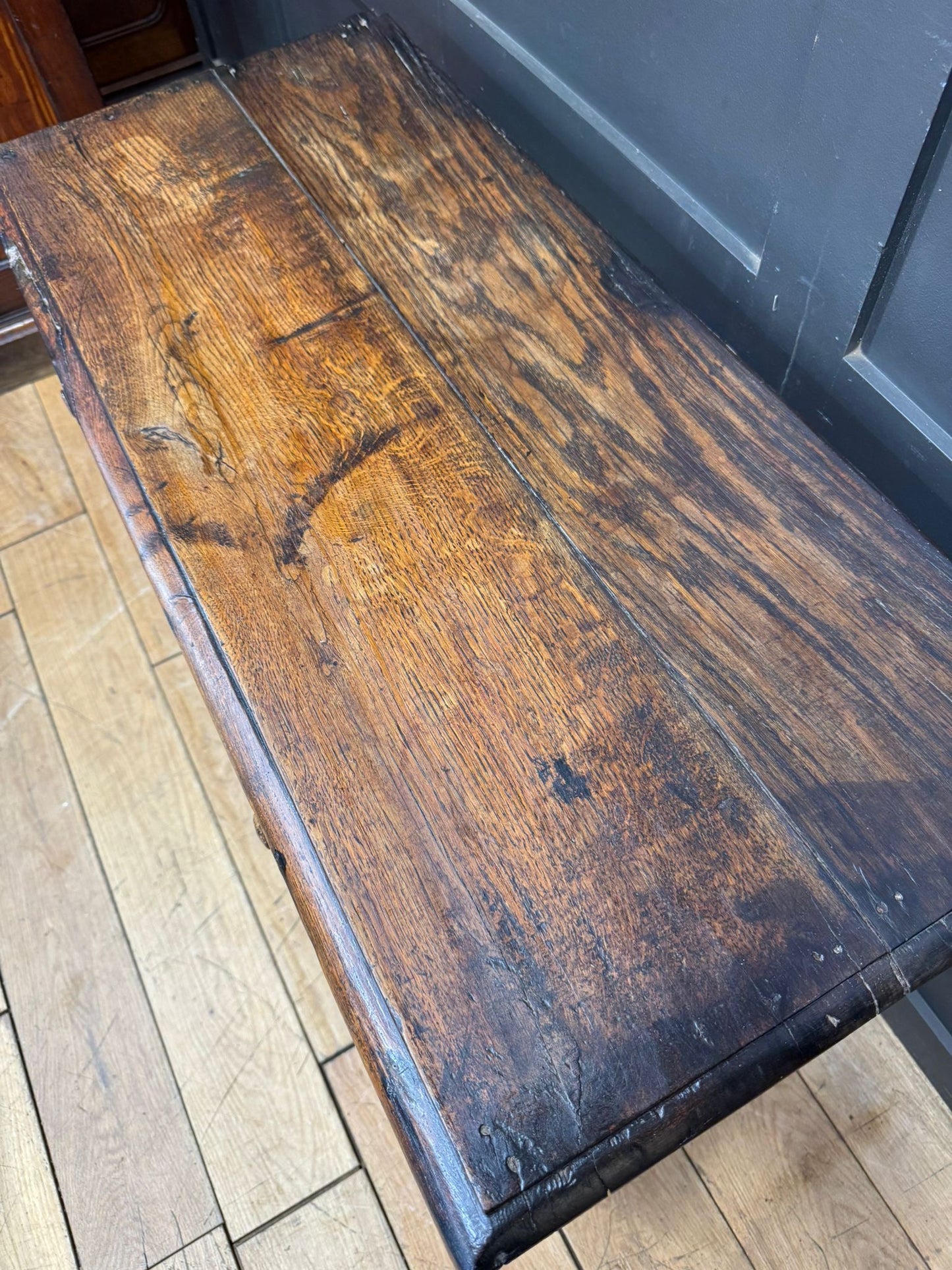 Antique 18th Century Carved Oak Lowboy Table Sideboard Console c.1700s
