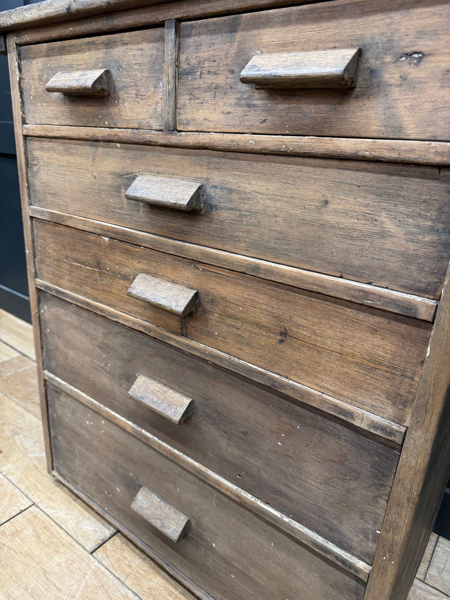 Antique Salvage Reclaimed Industrial Chest Of Drawers / Factory Drawers Storage