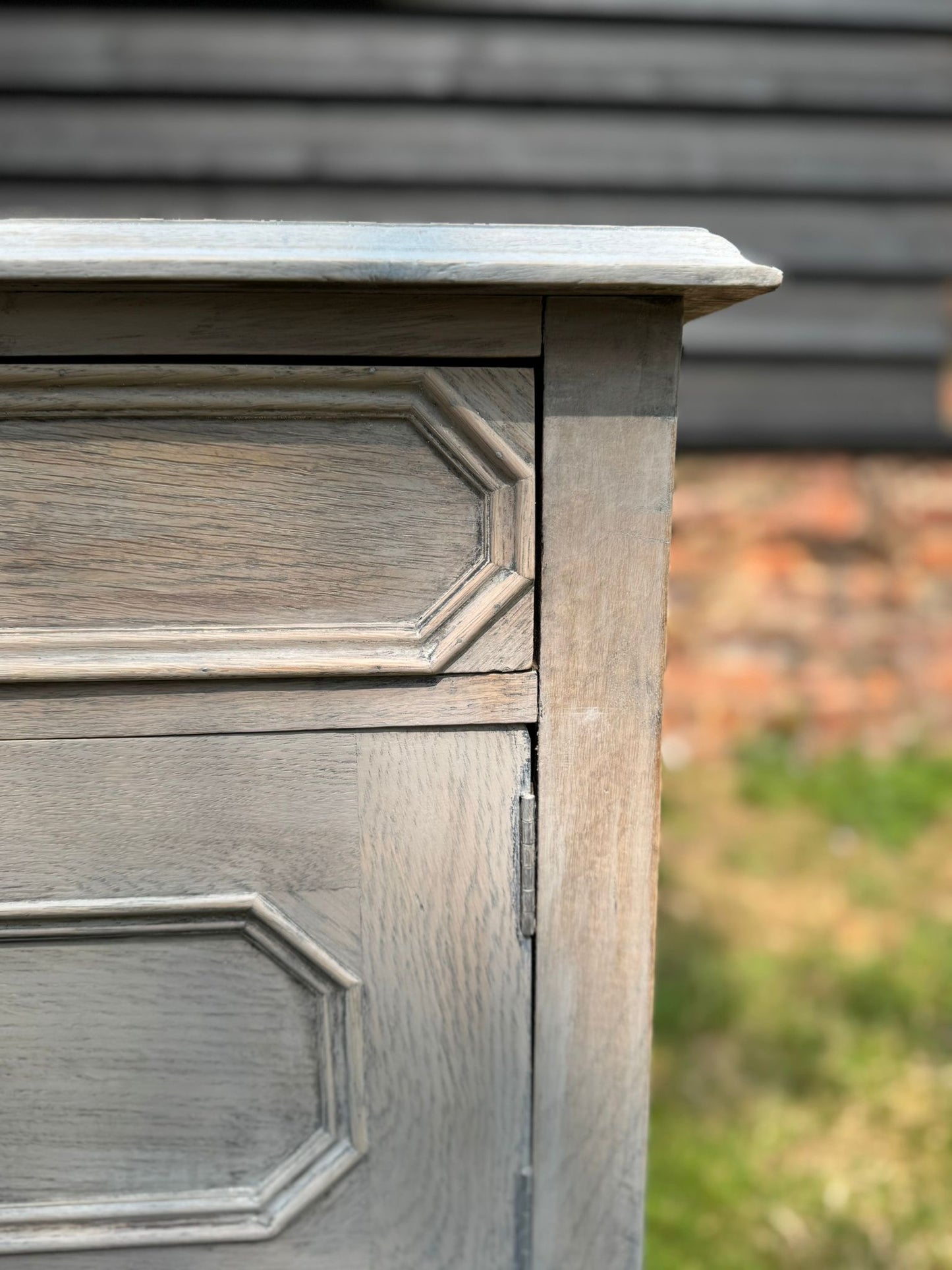 Antique Bleached Oak Cabinet – Drawers & Cupboard – Hall Table or Sink Unit