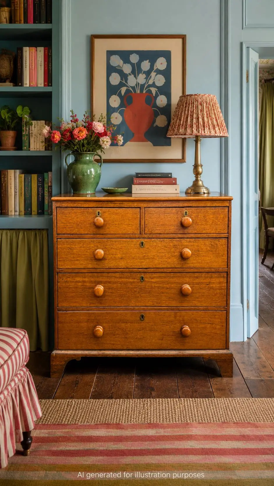 Antique Solid Oak Chest of Drawers Bedroom Storage Furniture Drawers RUSTIC WAREHOUSE NORFOLK