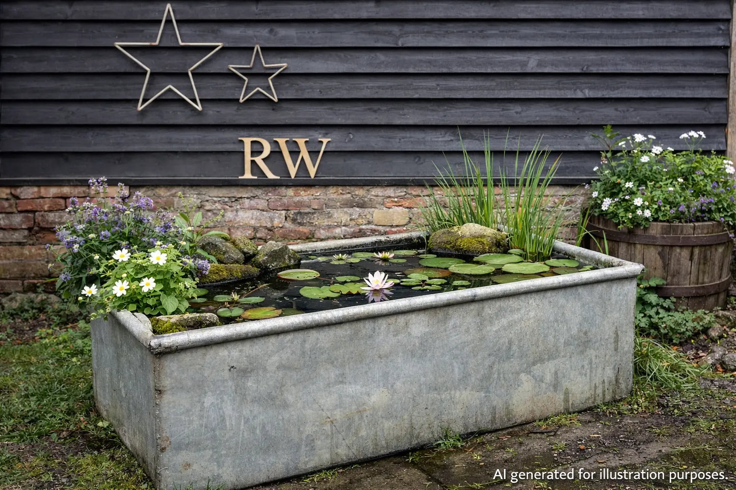 Vintage Galvanised Trough Planter 129cm /Raised Flowerbed Plant Tree Pot Pond Z7 RUSTIC WAREHOUSE NORFOLK