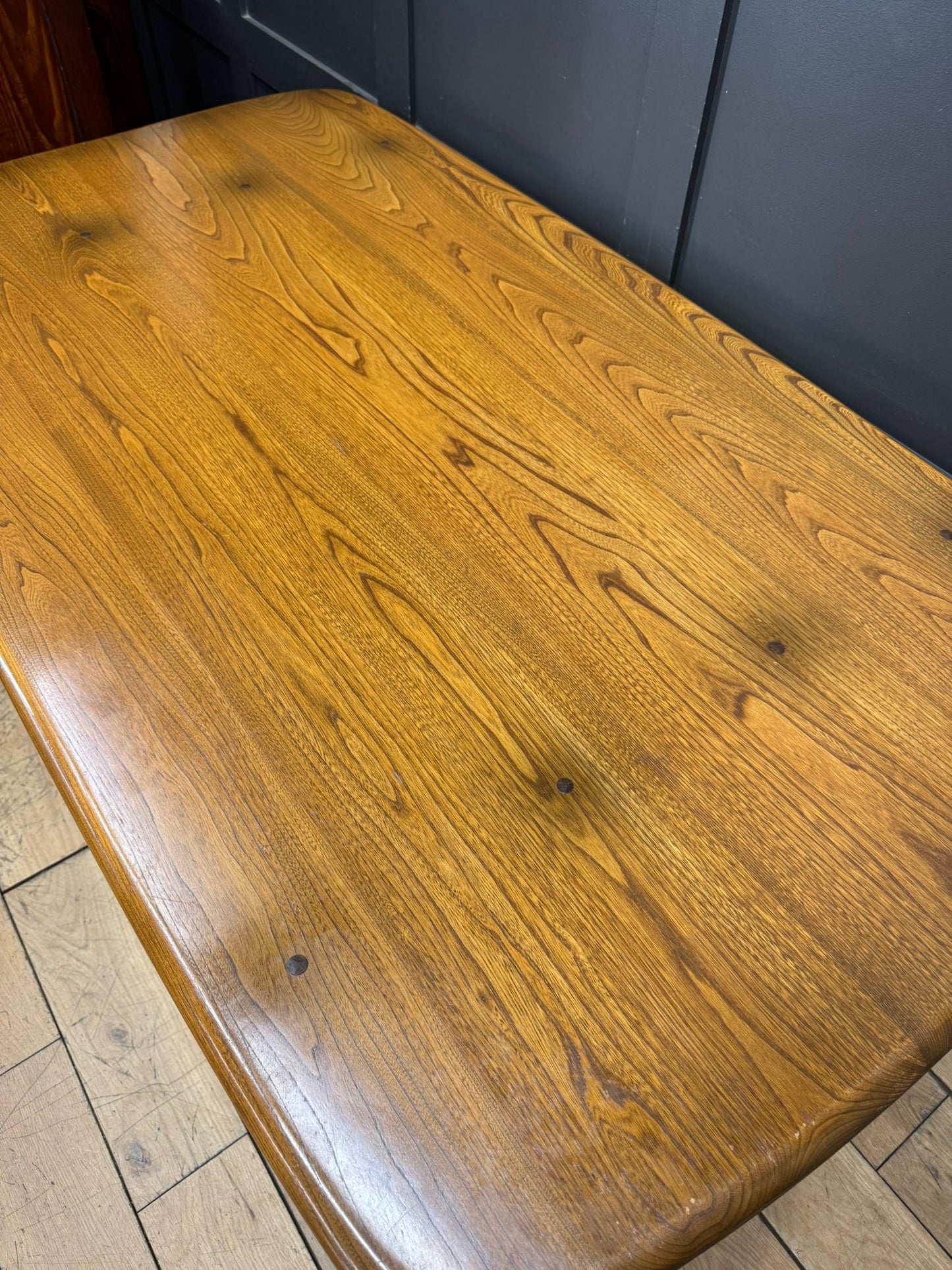Vintage Ercol Solid Elm Refectory Dining Table – 152cm Long, Kitchen Table