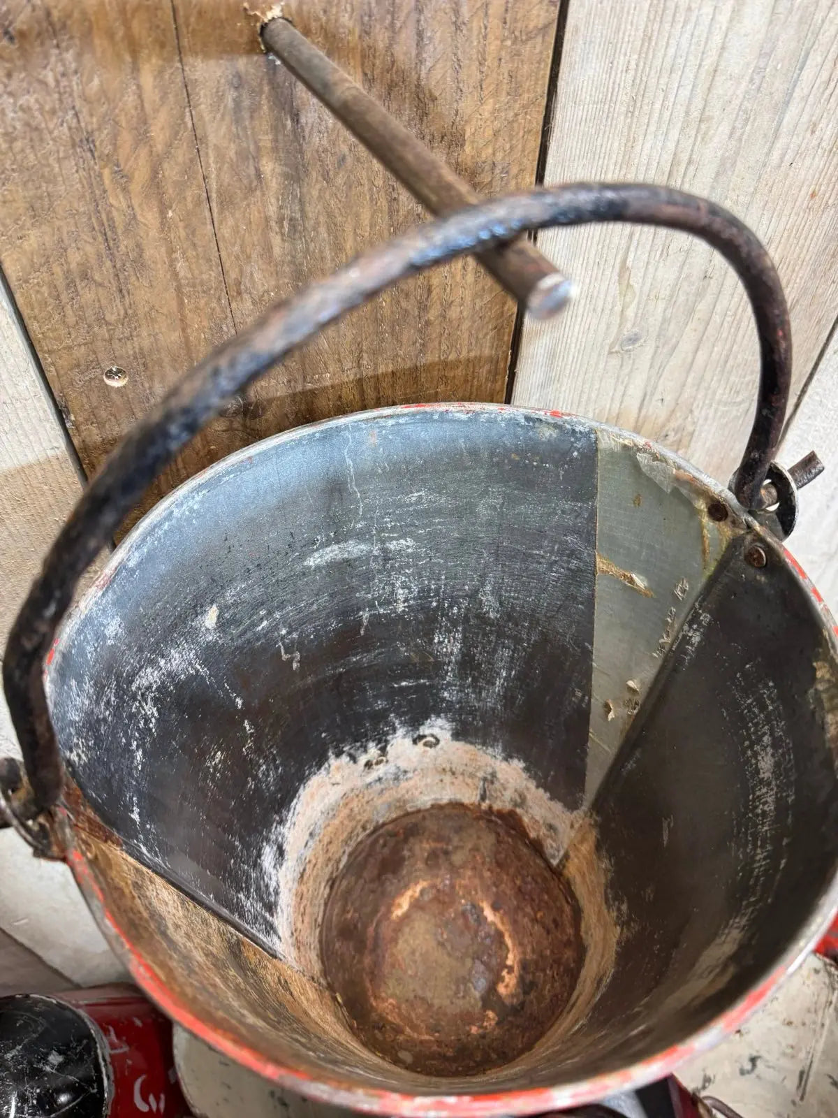 Vintage Galvanised Hanging Fire Bucket Hanging Basket / Plant Pot Planter Pail C RUSTIC WAREHOUSE NORFOLK
