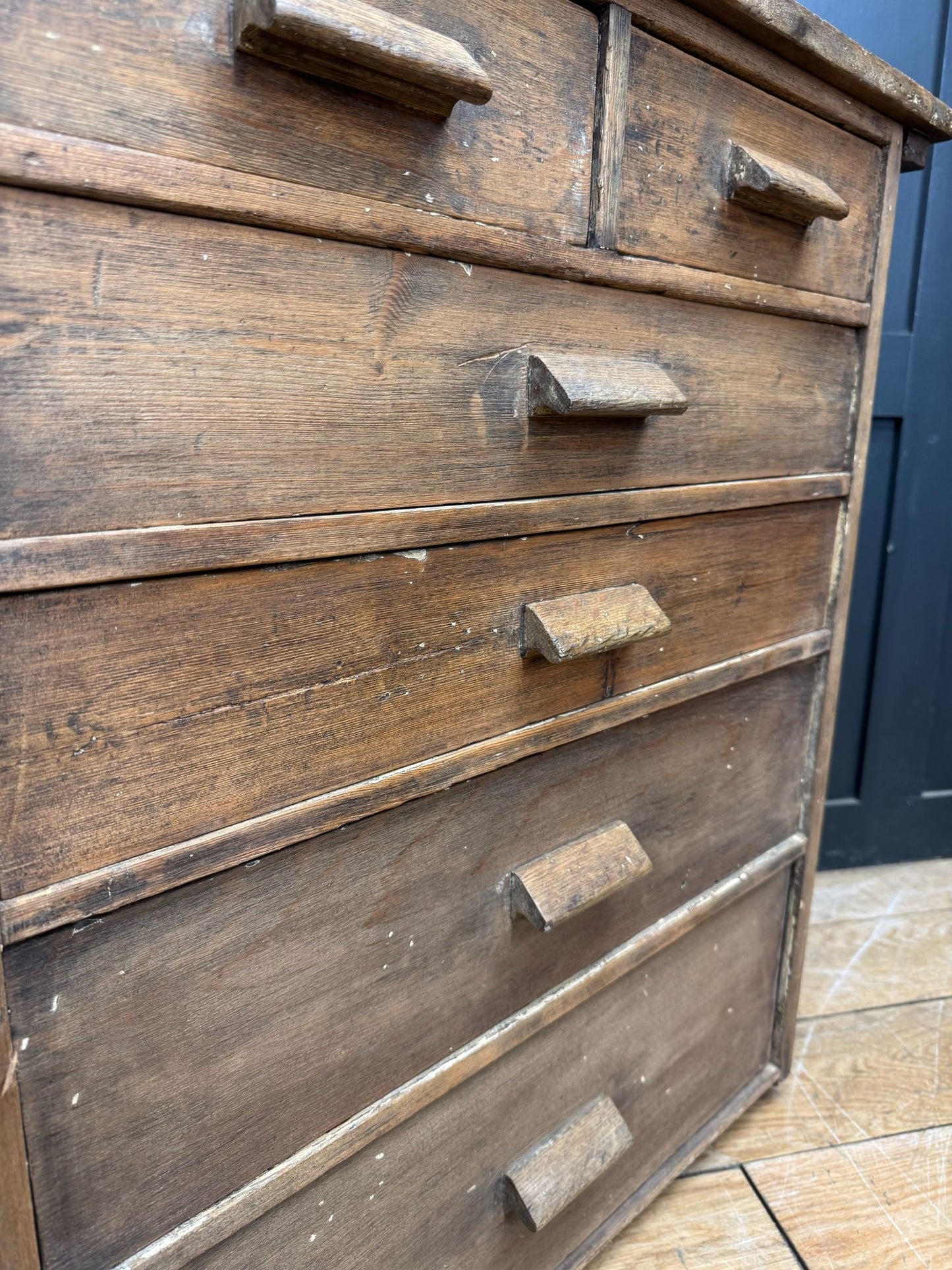 Antique Salvage Reclaimed Industrial Chest Of Drawers / Factory Drawers Storage