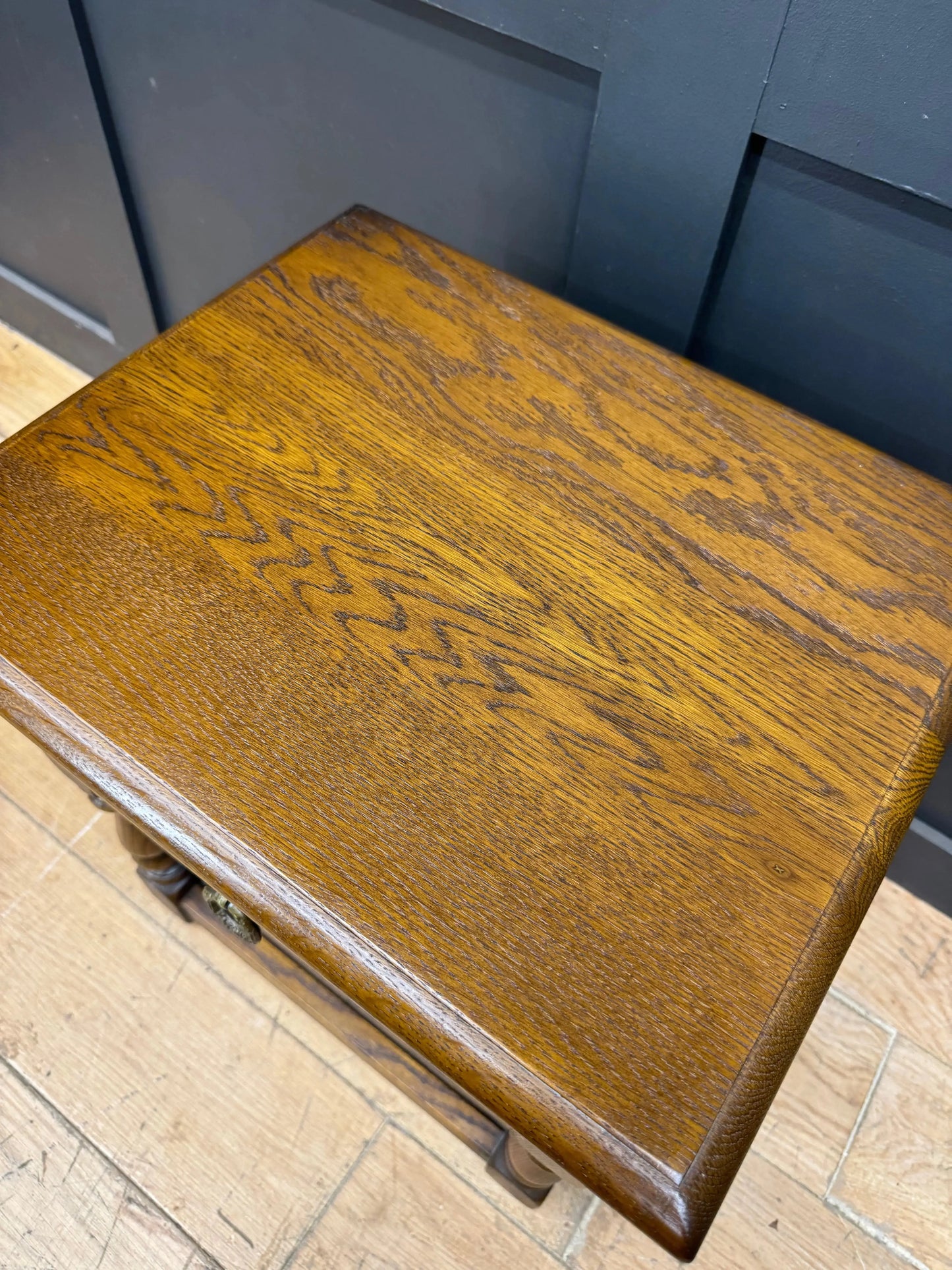 Old Charm Solid Oak Bedside Cabinet | Vintage One Drawer Lamp Side Table RUSTIC WAREHOUSE NORFOLK