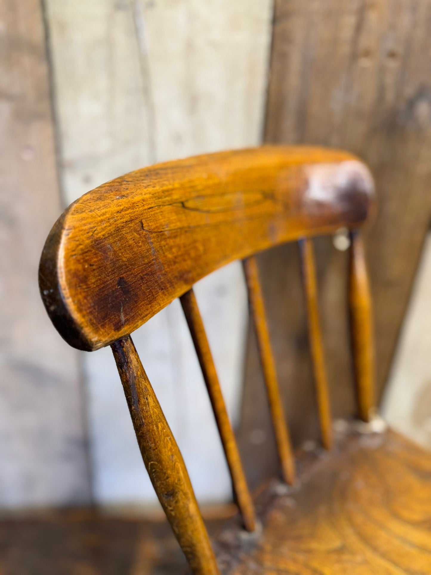 Antique Child’s Chair with Elm Seat – Nursery Book Display Plant Stand Chair B