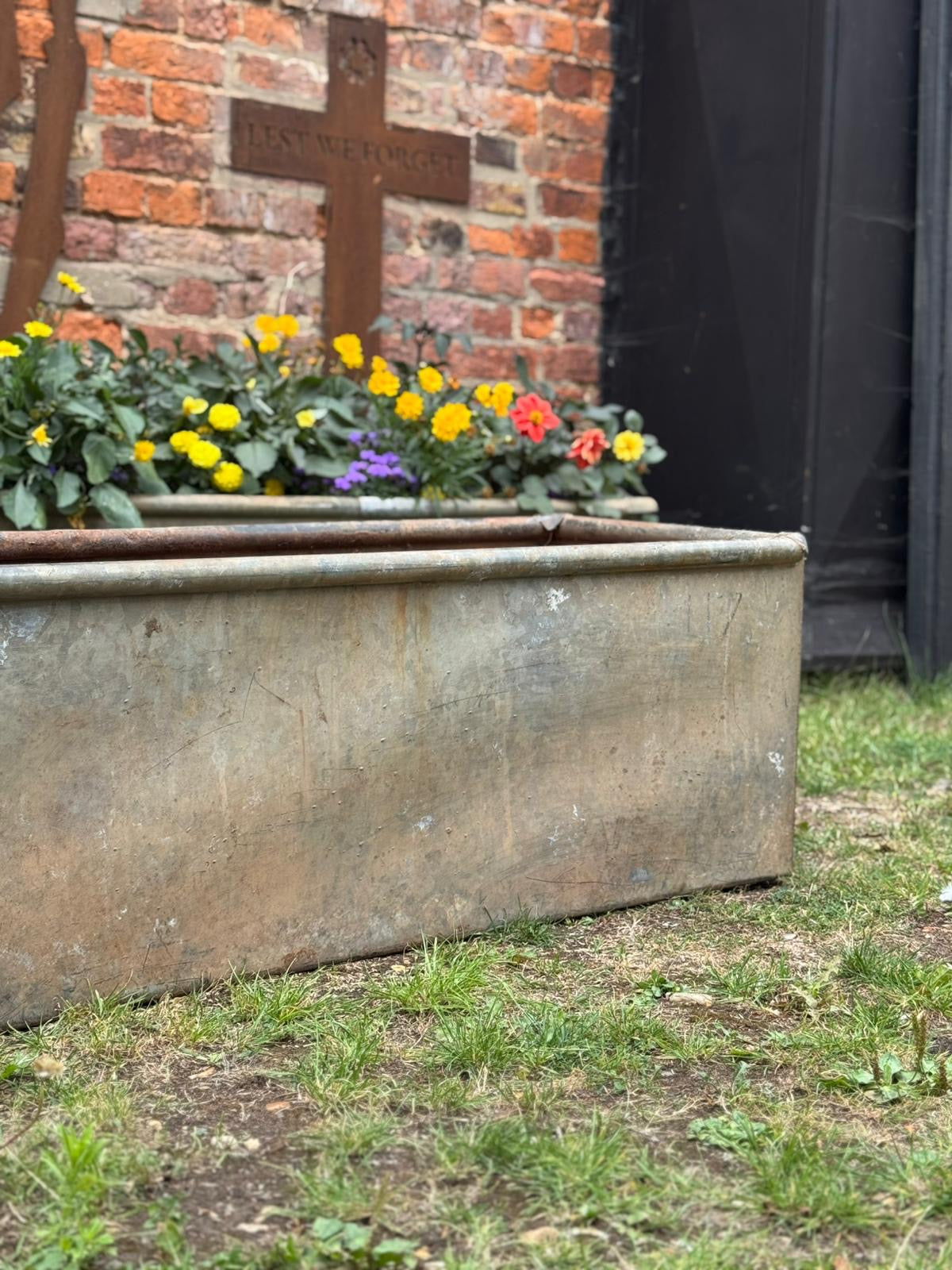 Rustic Galvanised Trough Garden Planter / Raised Bed Flower Plant Tree Pot 6A
