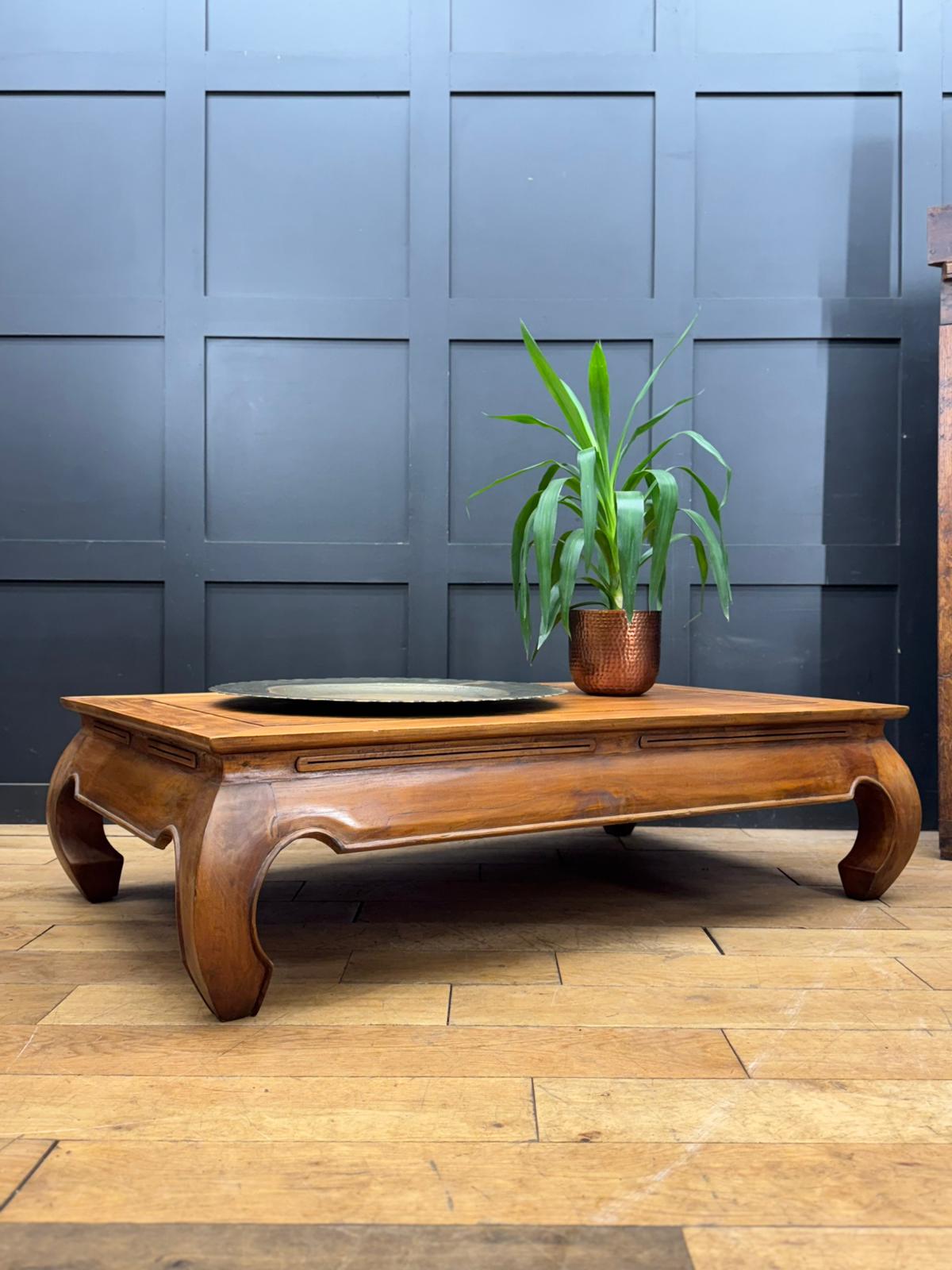 Large Vintage Elm Kang Coffee Table – Low Eastern Supper Table