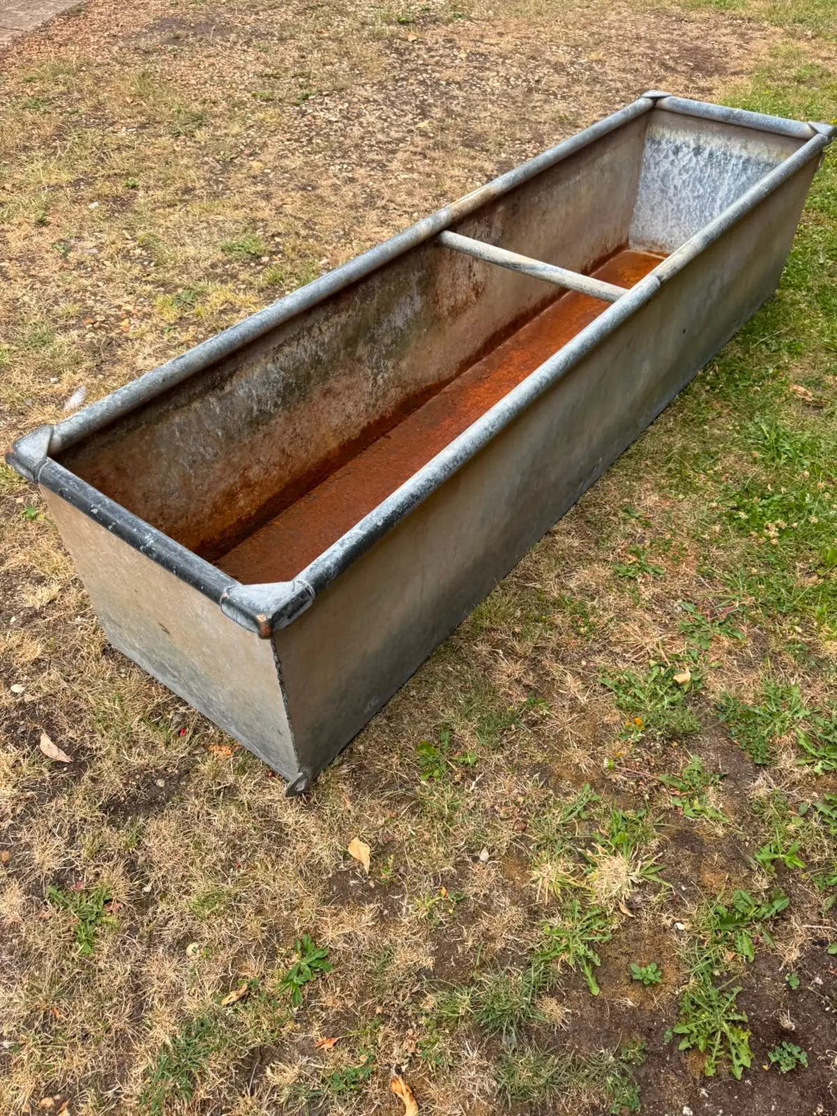 Reclaimed Galvanised Trough Large Garden Planter / Raised Flower Bed Pot T8
