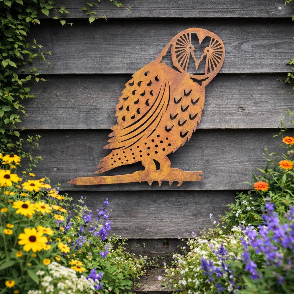 Rusty Metal Owl Garden Decoration RW NORFOLK