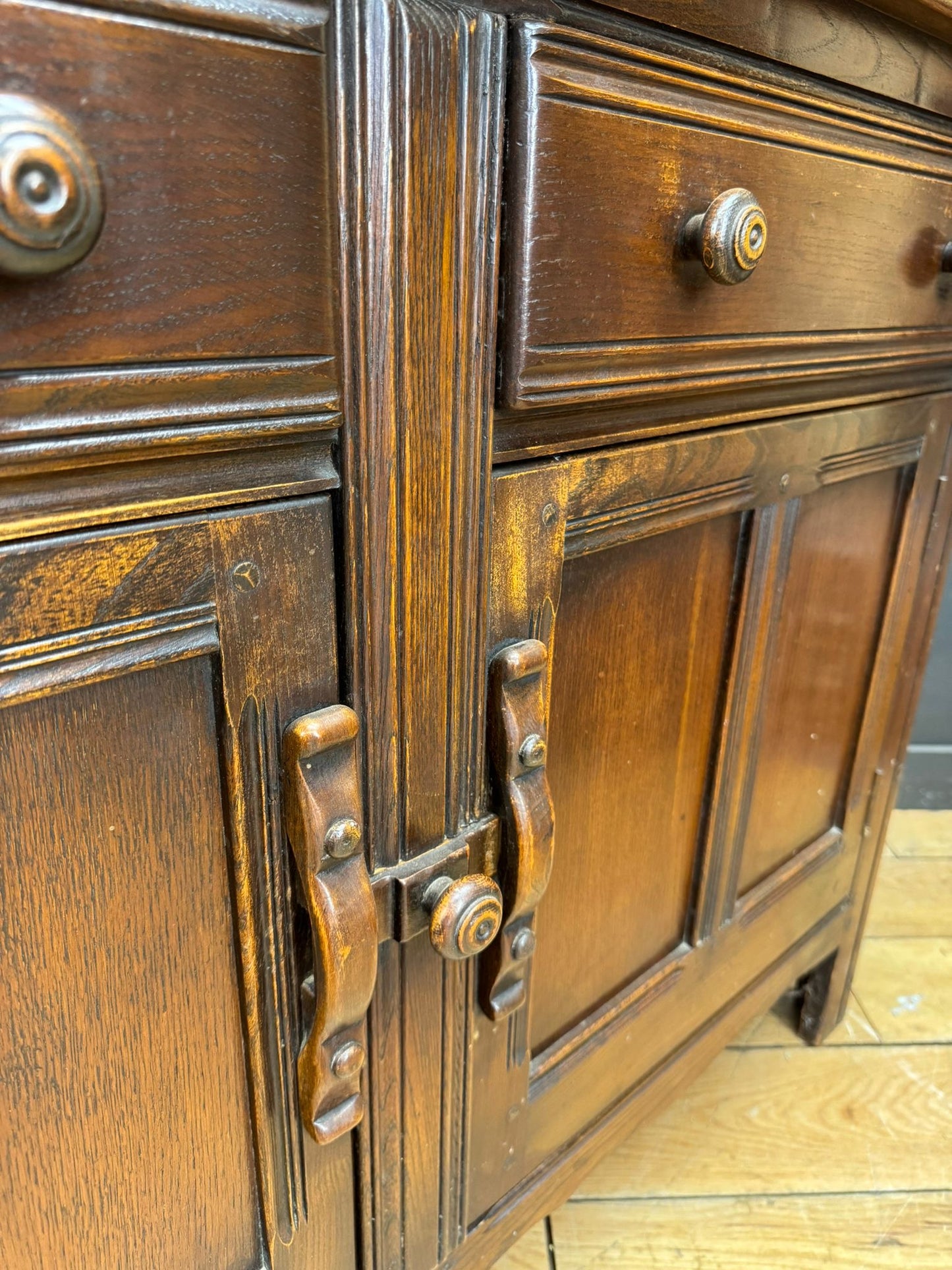 Ercol Elm Top Sideboard Cupboard Drawers Storage Vintage Retro Mid Century