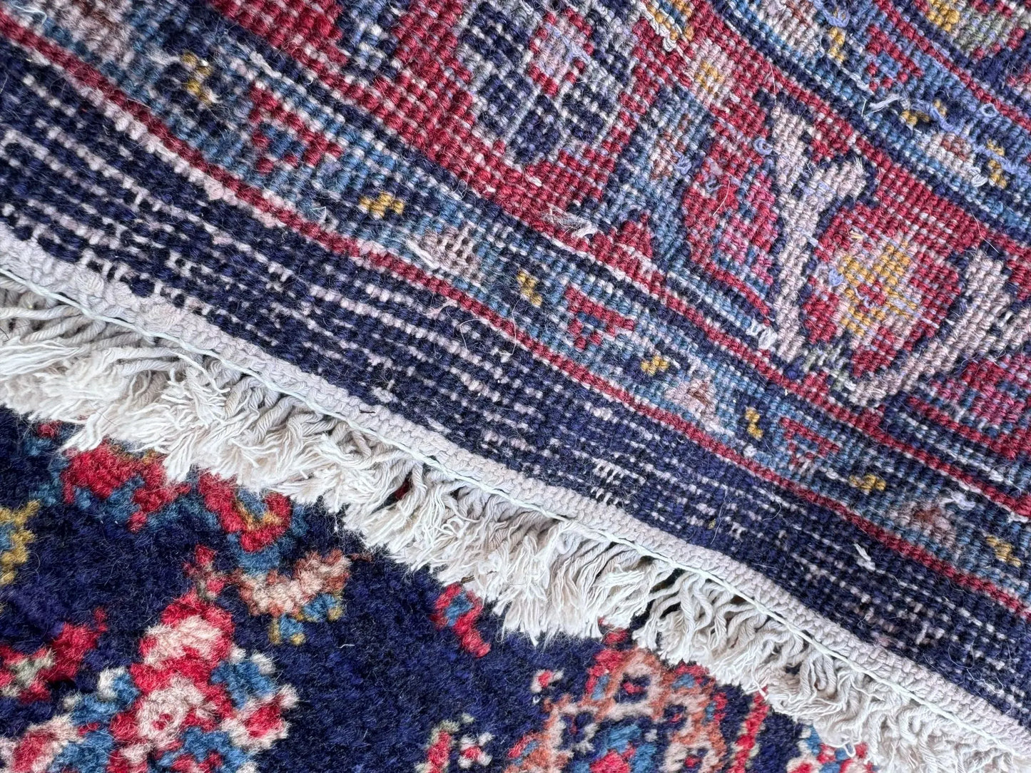 Vintage Handmade Wool Rug / Arak Sourak Sarough/ Handmade 300cm x 133cm RUSTIC WAREHOUSE NORFOLK